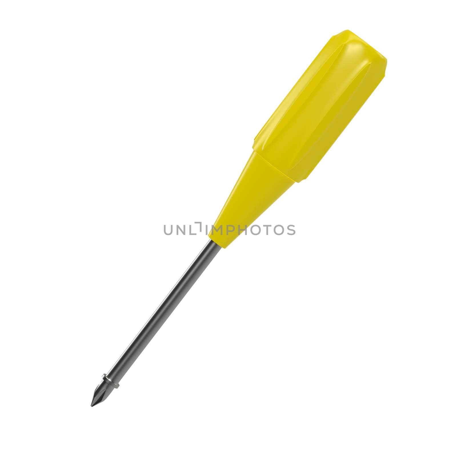 Screwdriver isolated on a white background. 3D rendering
