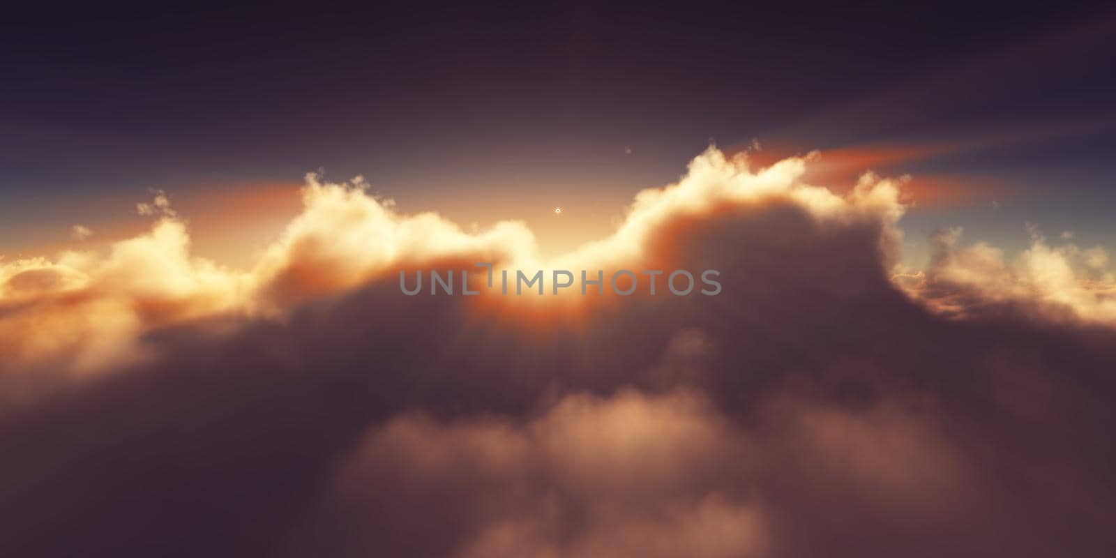 above clouds sunrise sun ray illustration by alex_nako