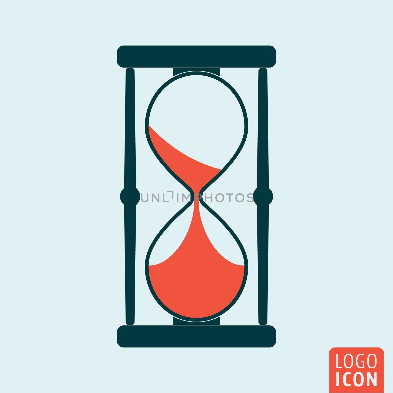 Sand clock icon. Hourglass or sandglass symbol. Vector illustration.