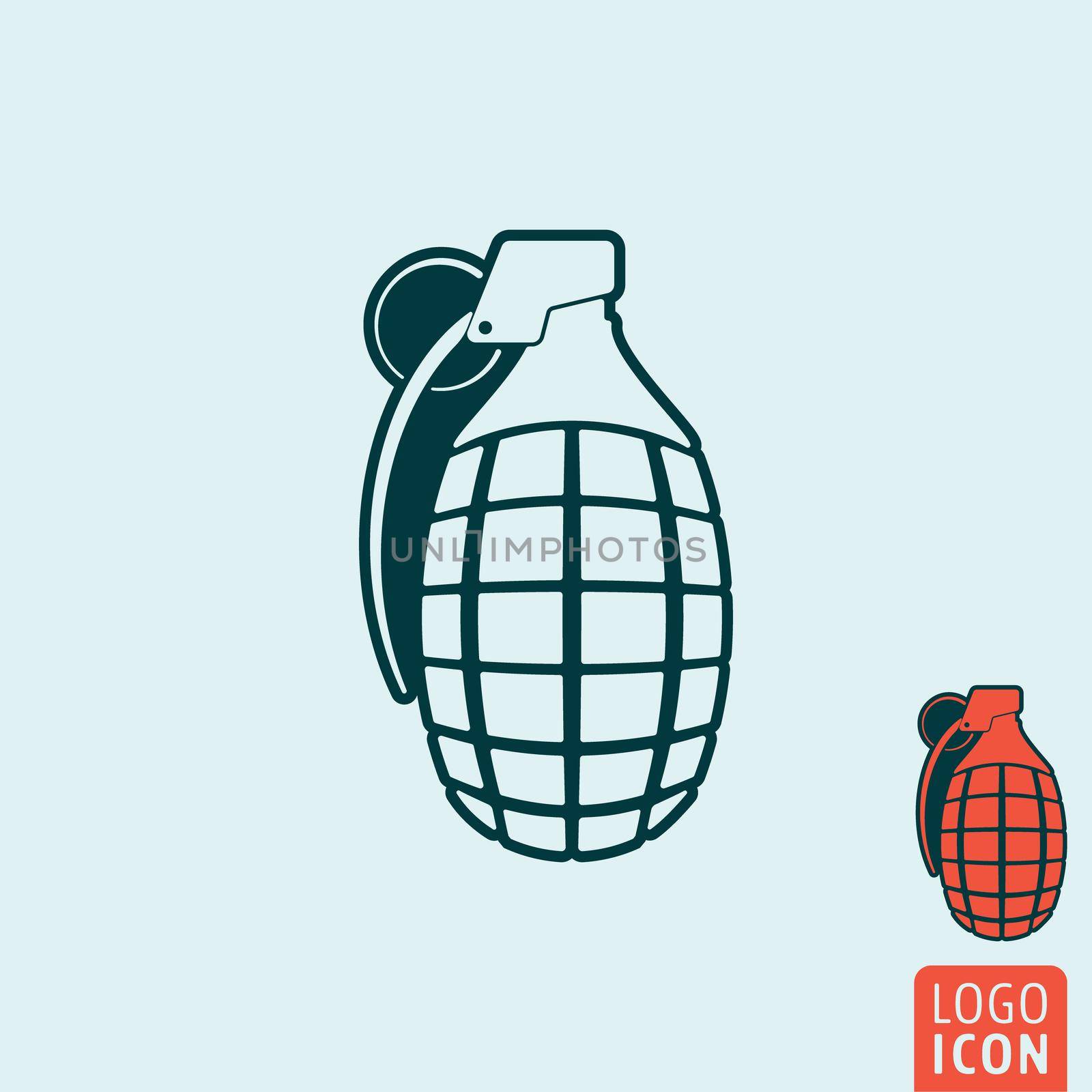 Granade icon. Granade symbol. Grenade icon isolated. Vector illustration