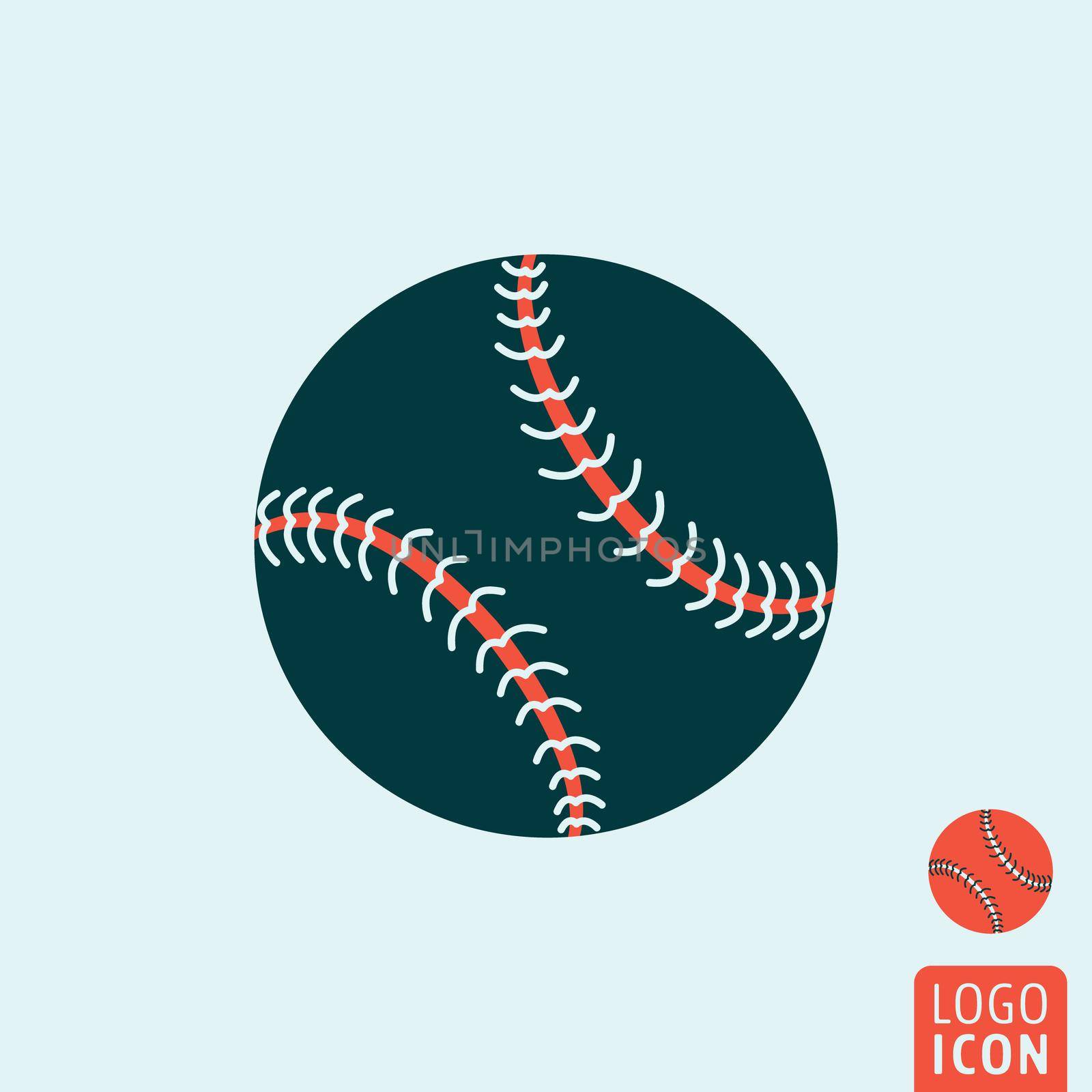 Baseball ball icon isolated by Bobnevv