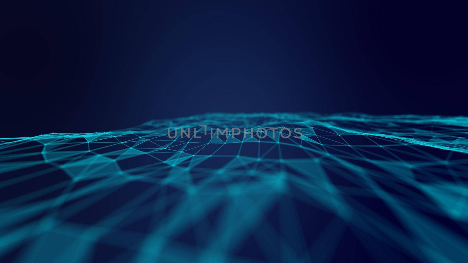 Abstract geometric blue connections background. Artificial intelligence tech medical concept.