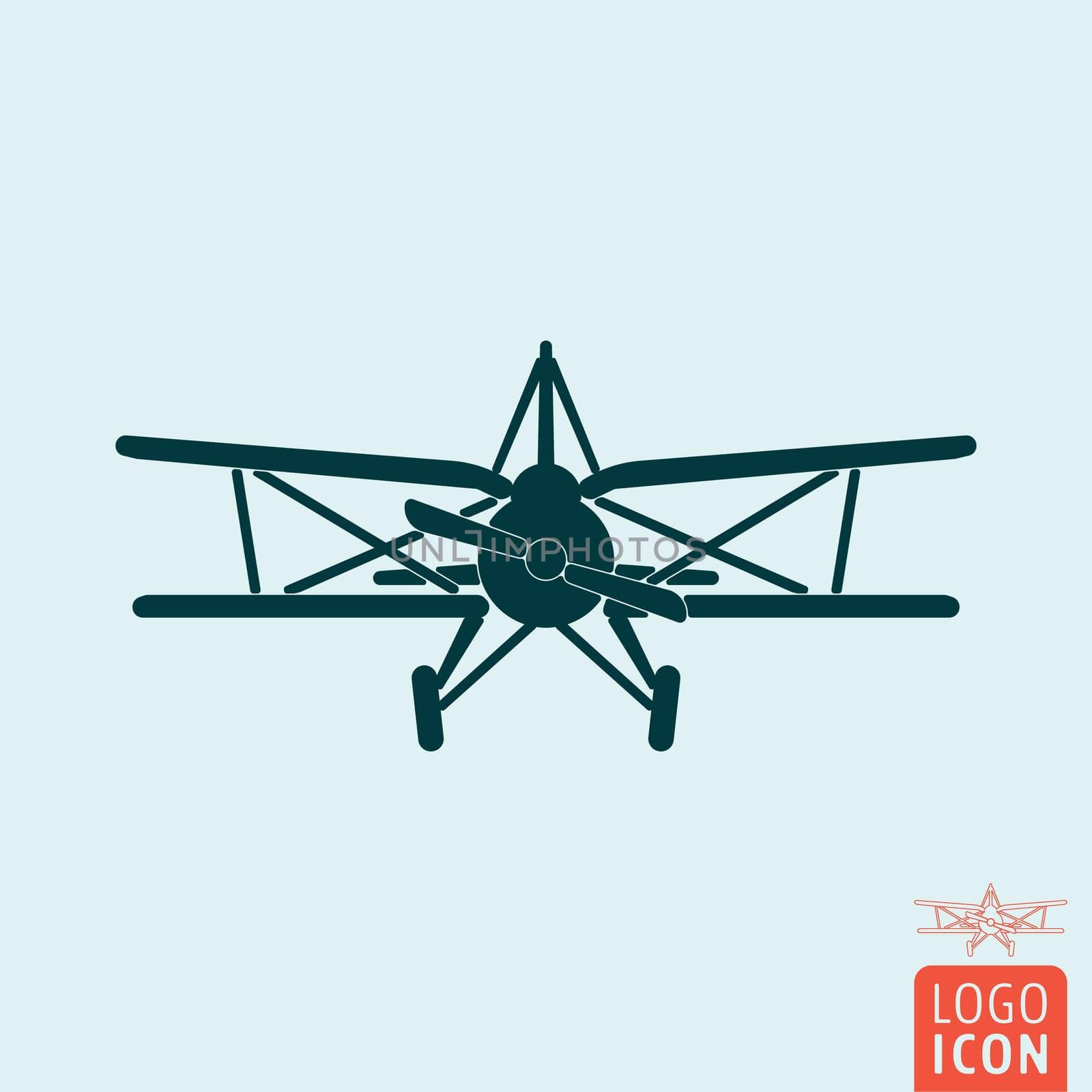 Plane. Retro biplane. Old airplane icon Vector illustration