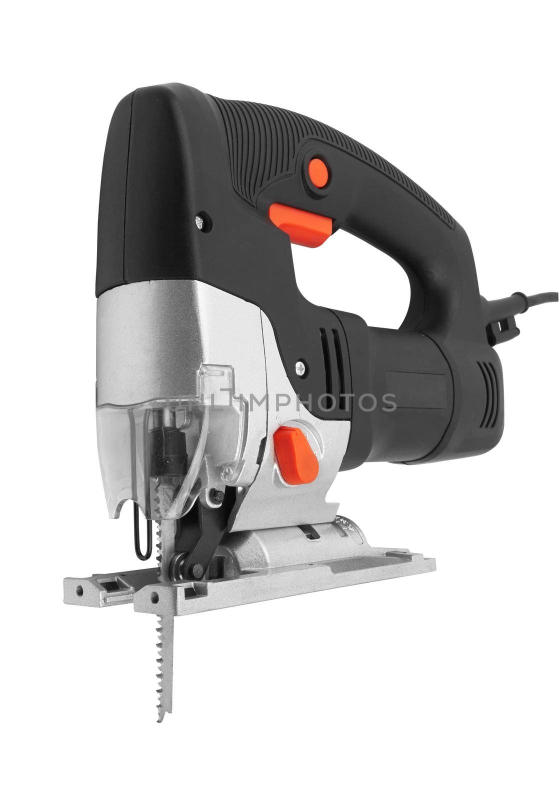 Electric jig saw machine isolated on white background