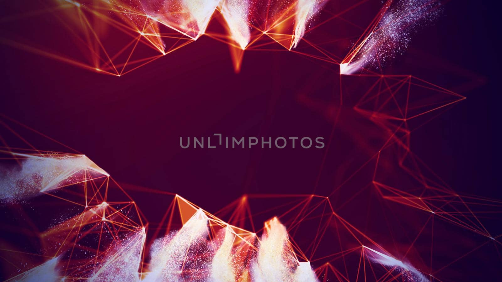 Abstract Black Geometrical Background . Connection structure. Science background. Futuristic Technology HUD Element . onnecting dots and lines . Big data visualization and Business .