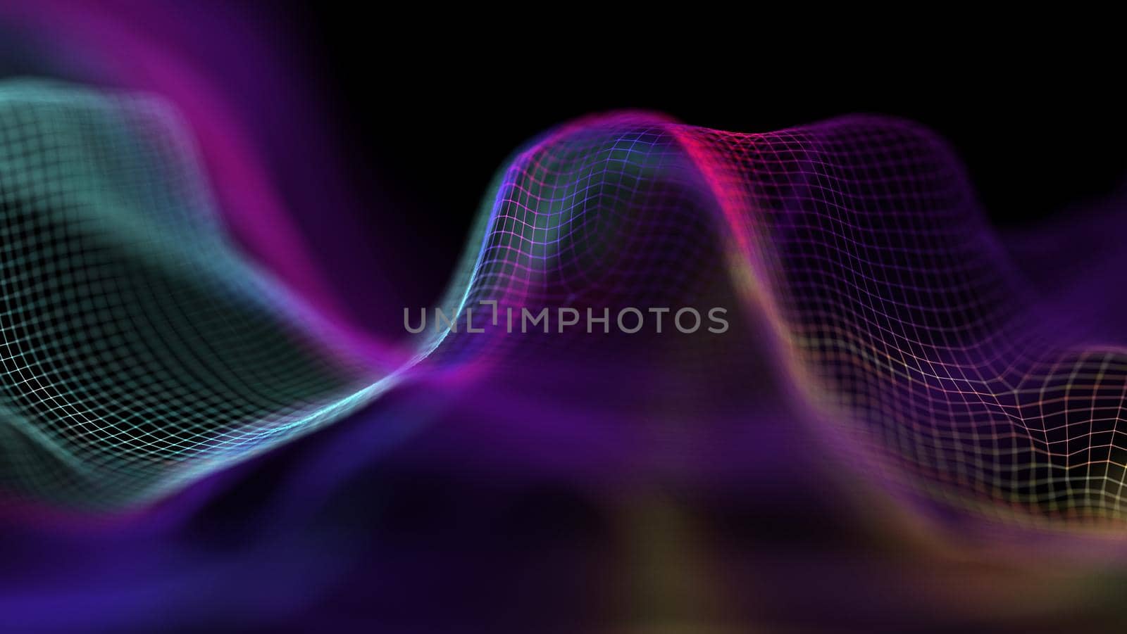 Data technology abstract futuristic illustration . Low poly shape with connecting dots and lines on dark background. 3D rendering . Big data .