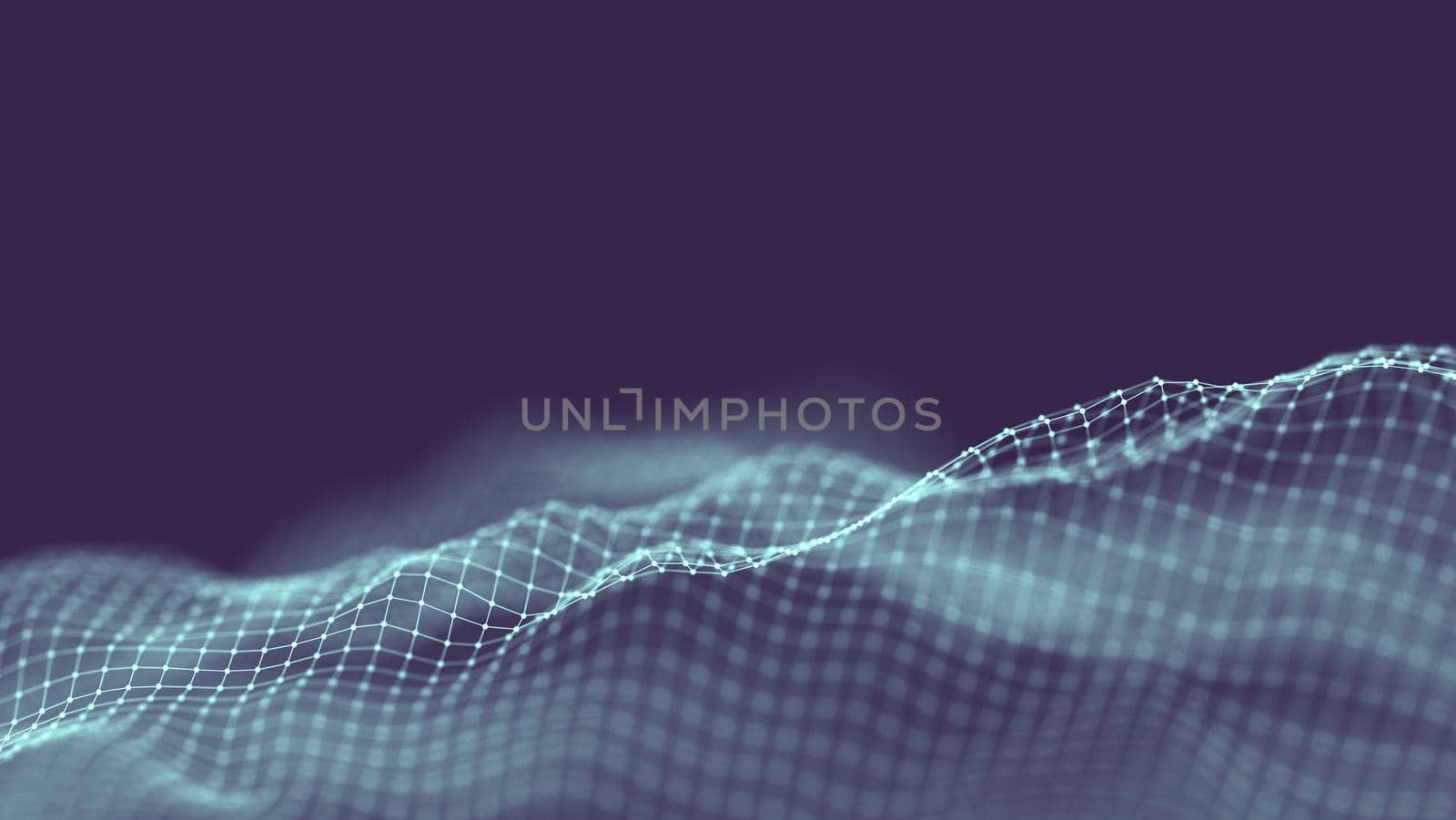 Data technology abstract futuristic illustration . Low poly shape with connecting dots and lines on dark background. 3D rendering .