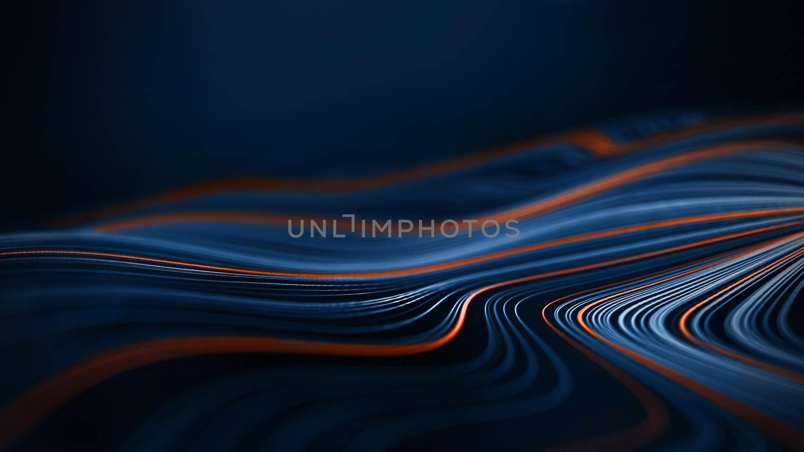Blue technology background. Blockchain technology 3d .