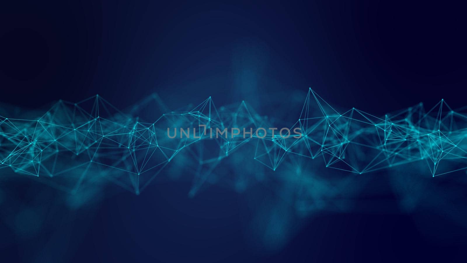 Abstract geometric blue connections background. Artificial intelligence tech medical concept.
