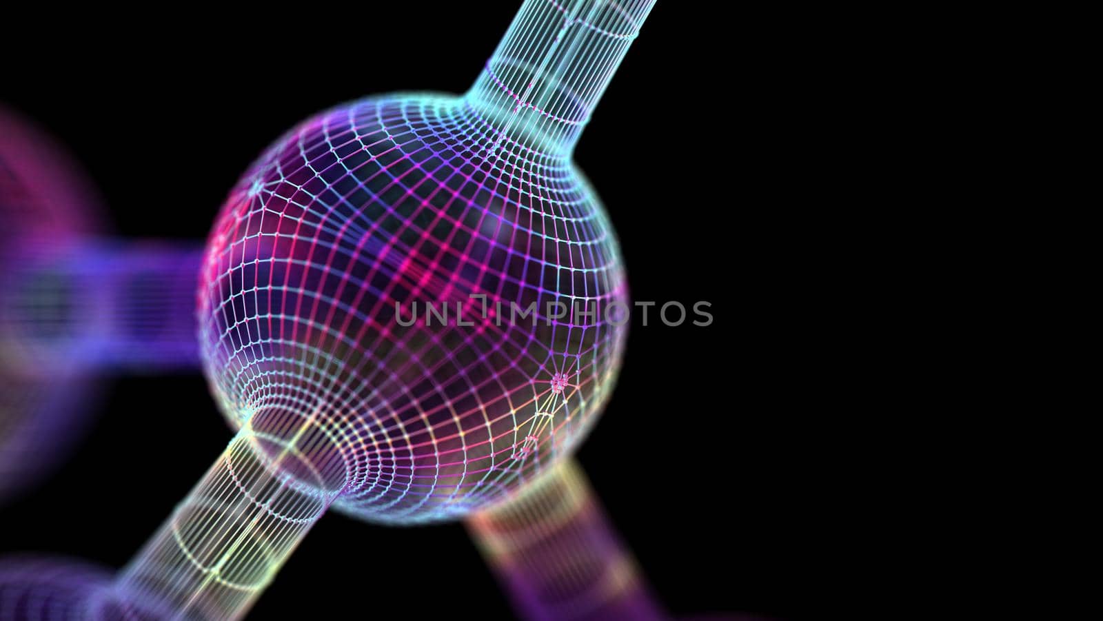 Data technology abstract futuristic illustration . Low poly shape with connecting dots and lines on dark background. 3D rendering . Big data .