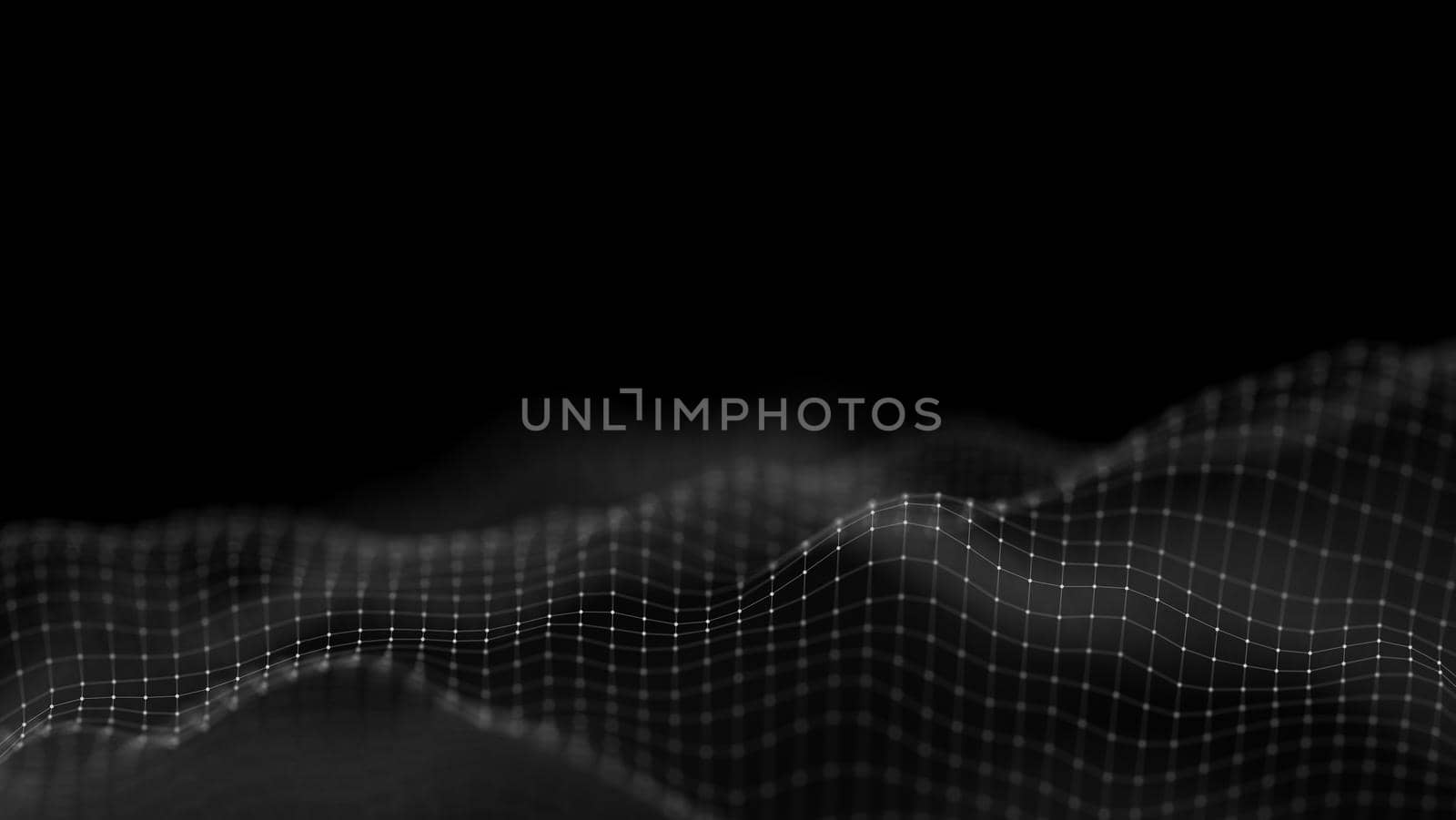 Data technology abstract futuristic illustration . Low poly shape with connecting dots and lines on dark background. 3D rendering . Big data .