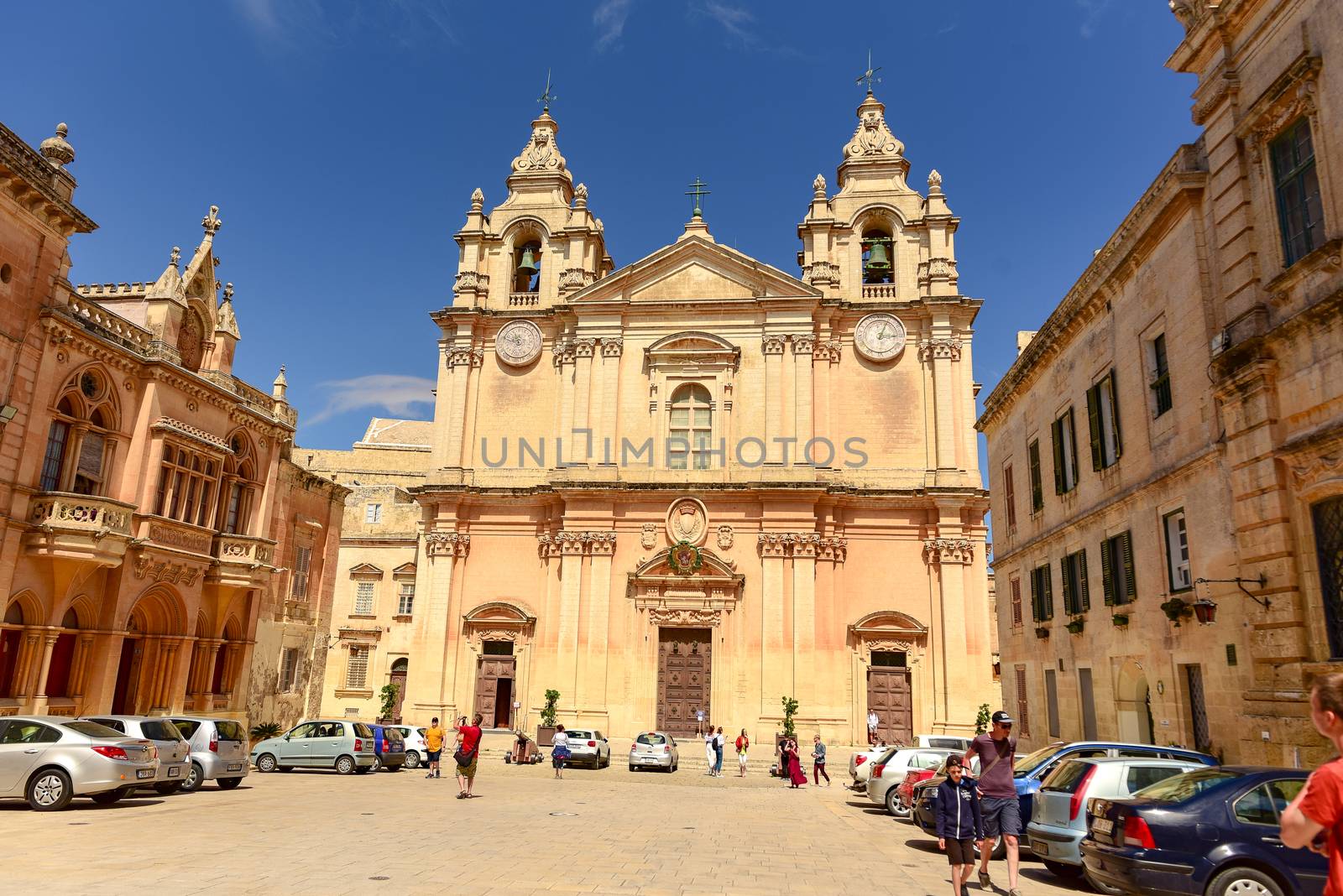 The city M'dine on the island of malta with his historical buildings