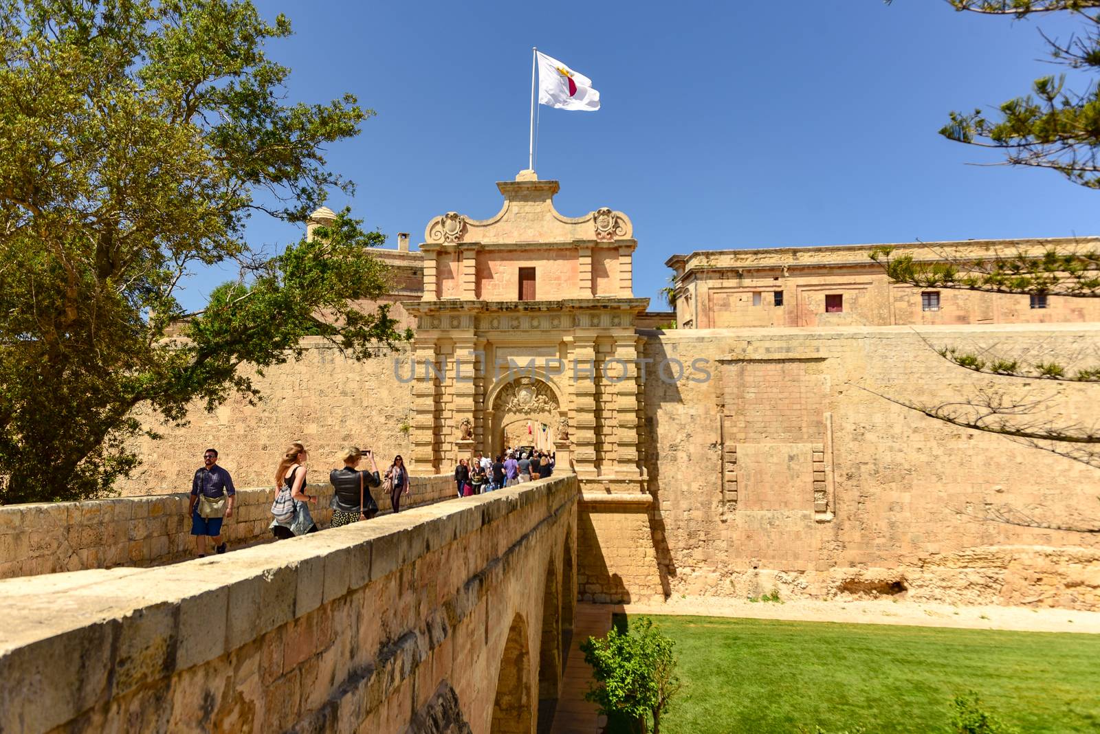 The city M'dine on the island of malta with his historical buildings