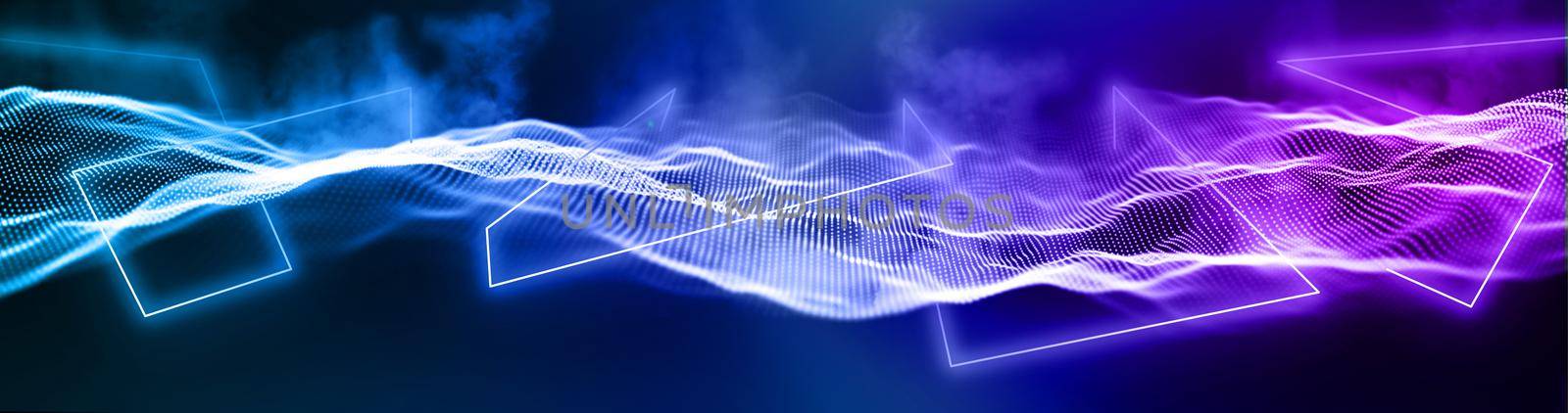 Music abstract Background Blue. Neon Retro wave background. Tecnology concept. by DmytroRazinkov