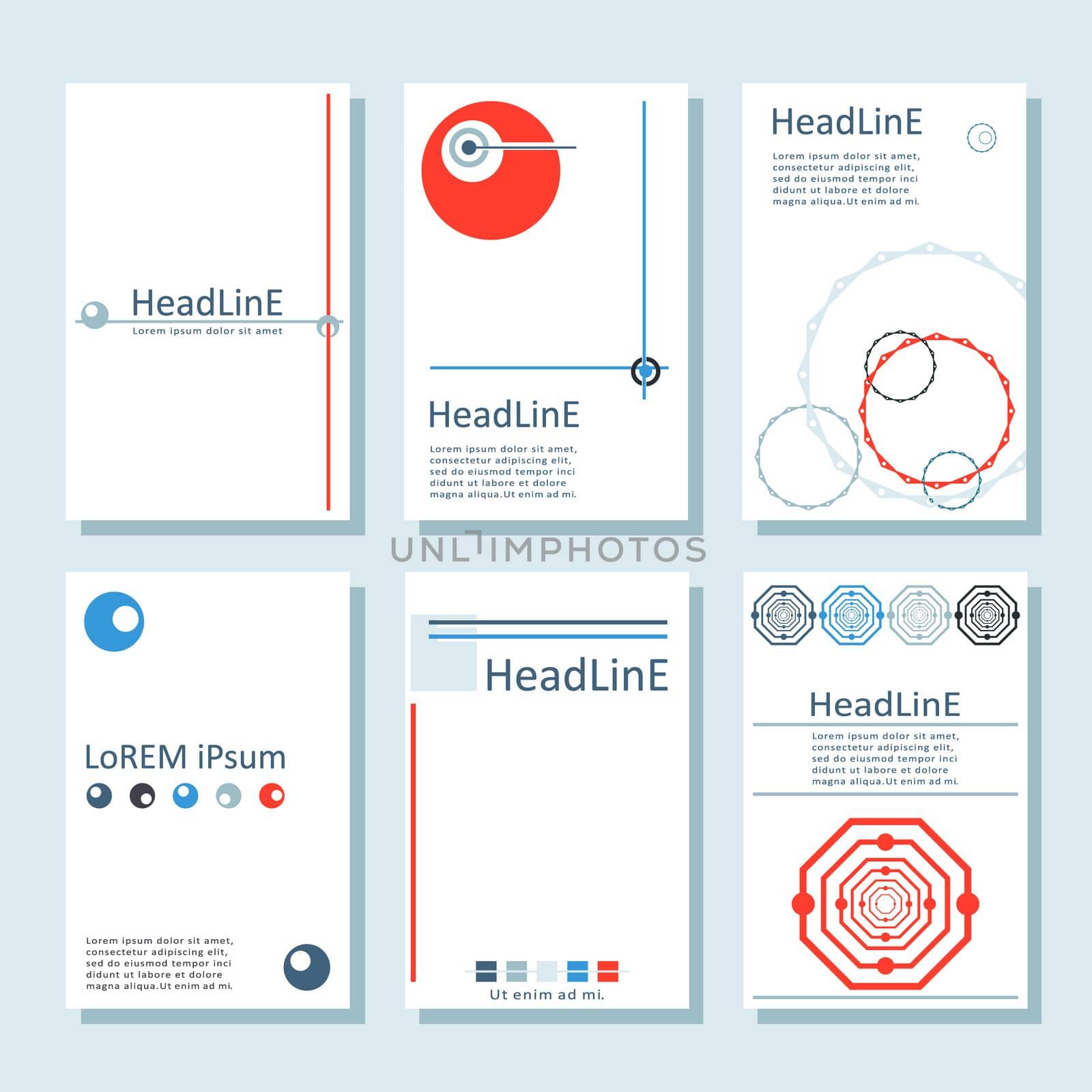 Set of abstract cover brochure template. Vector illustration.