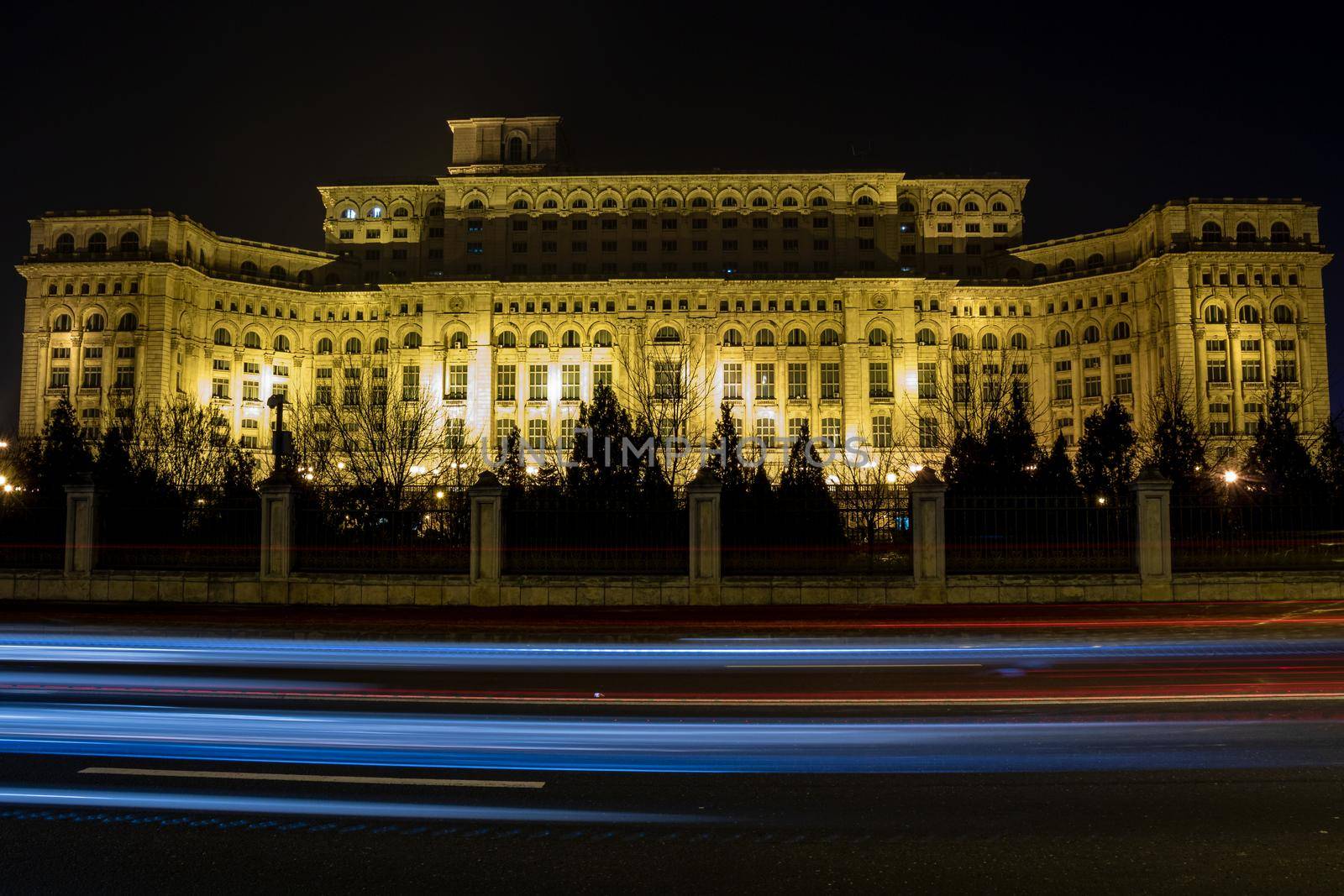 Palace of Parliament at night time, Bucharest, Romania by vladispas