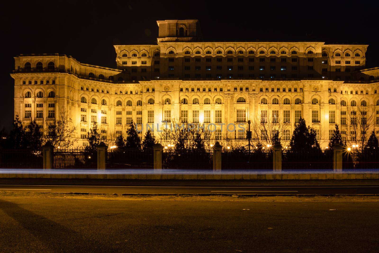 Palace of Parliament at night time, Bucharest, Romania