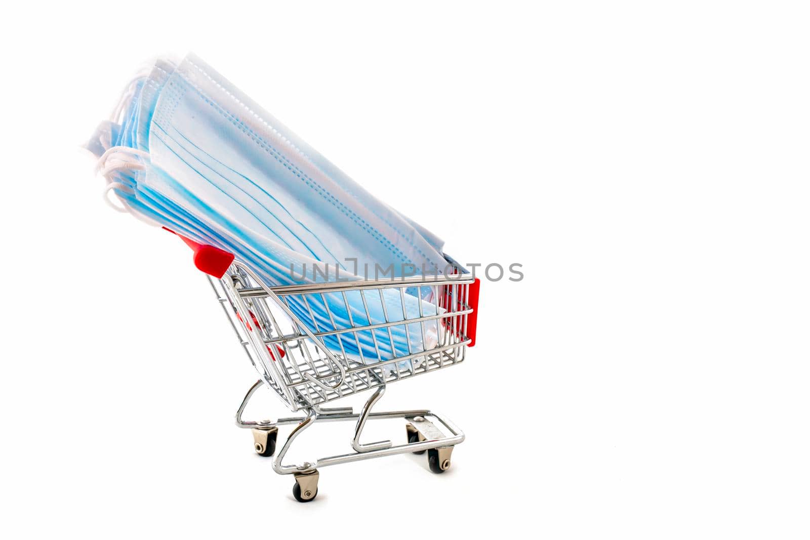 Mouth caps in a shopping cart concept