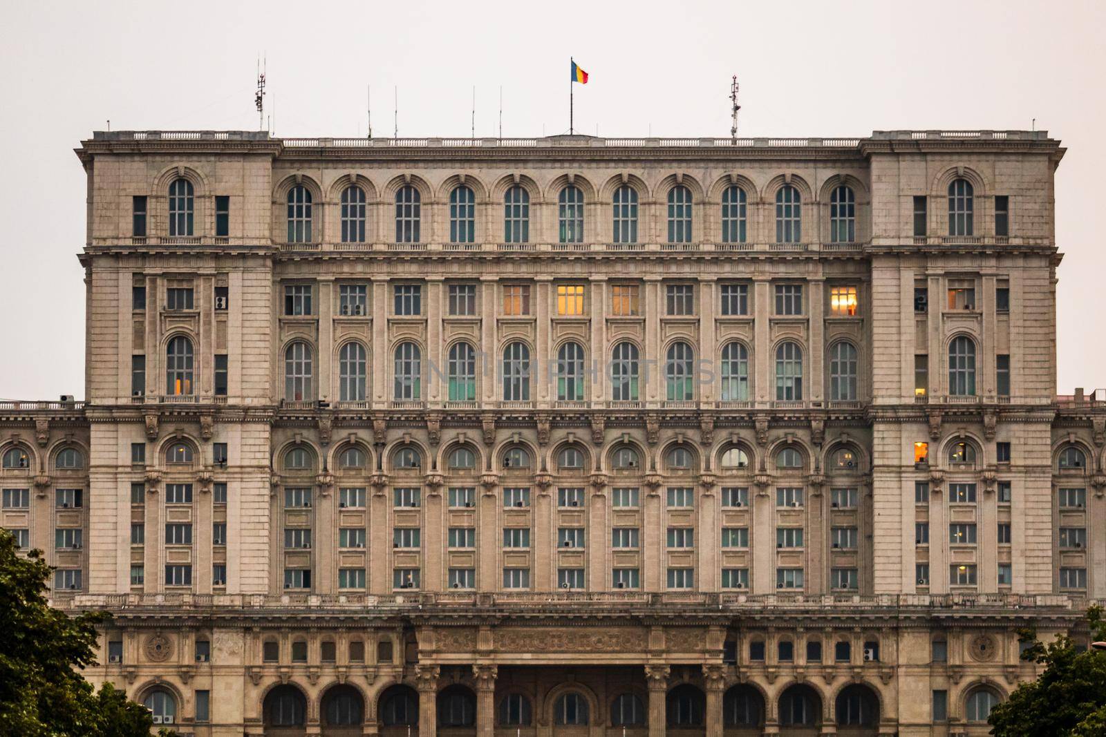 Palace of Parliament at night time, Bucharest, Romania