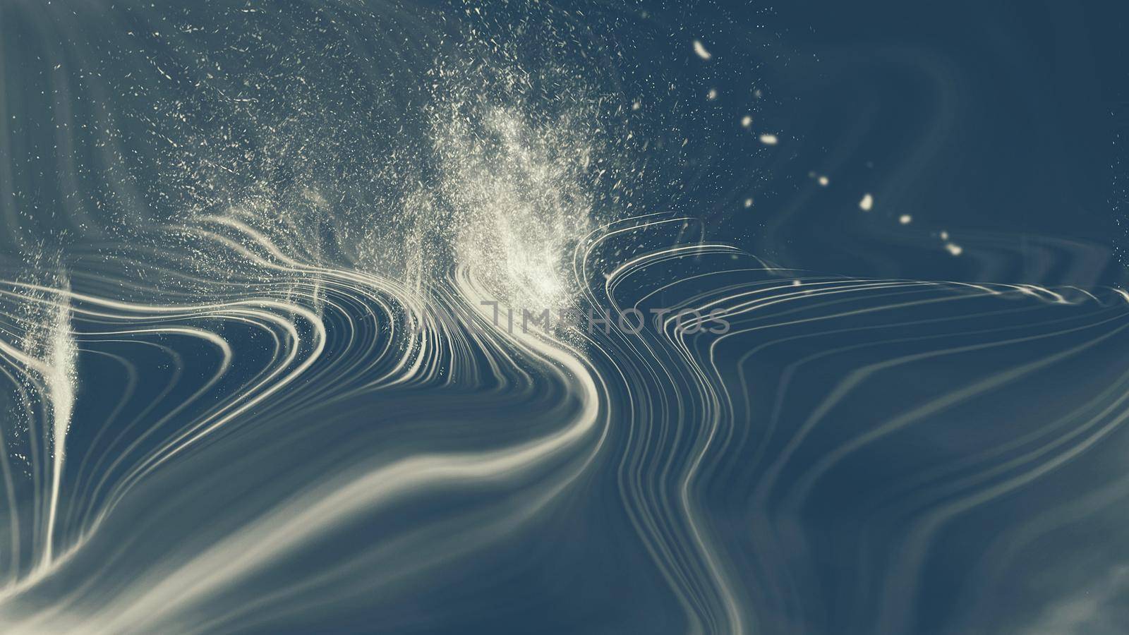 Grey tech background abstract wave with particles and smoke. Abstract wave background.