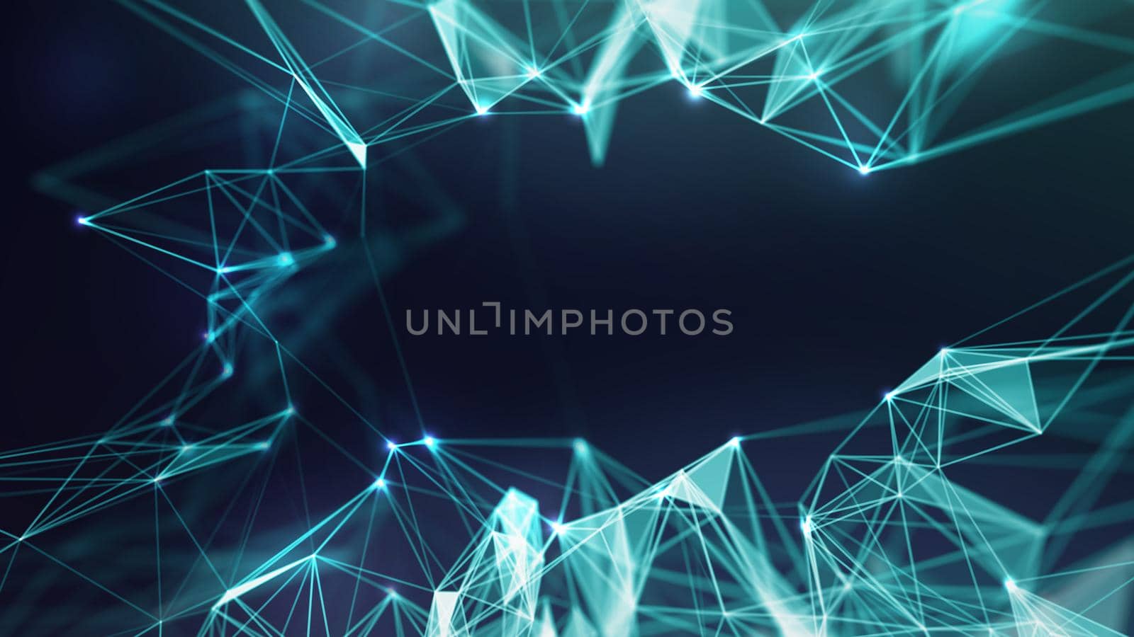 Abstract Blue Geometrical Background ..Futuristic technology style. Neon Sign . Futuristic Technology HUD Element . Elegant Abstract background . Big data .