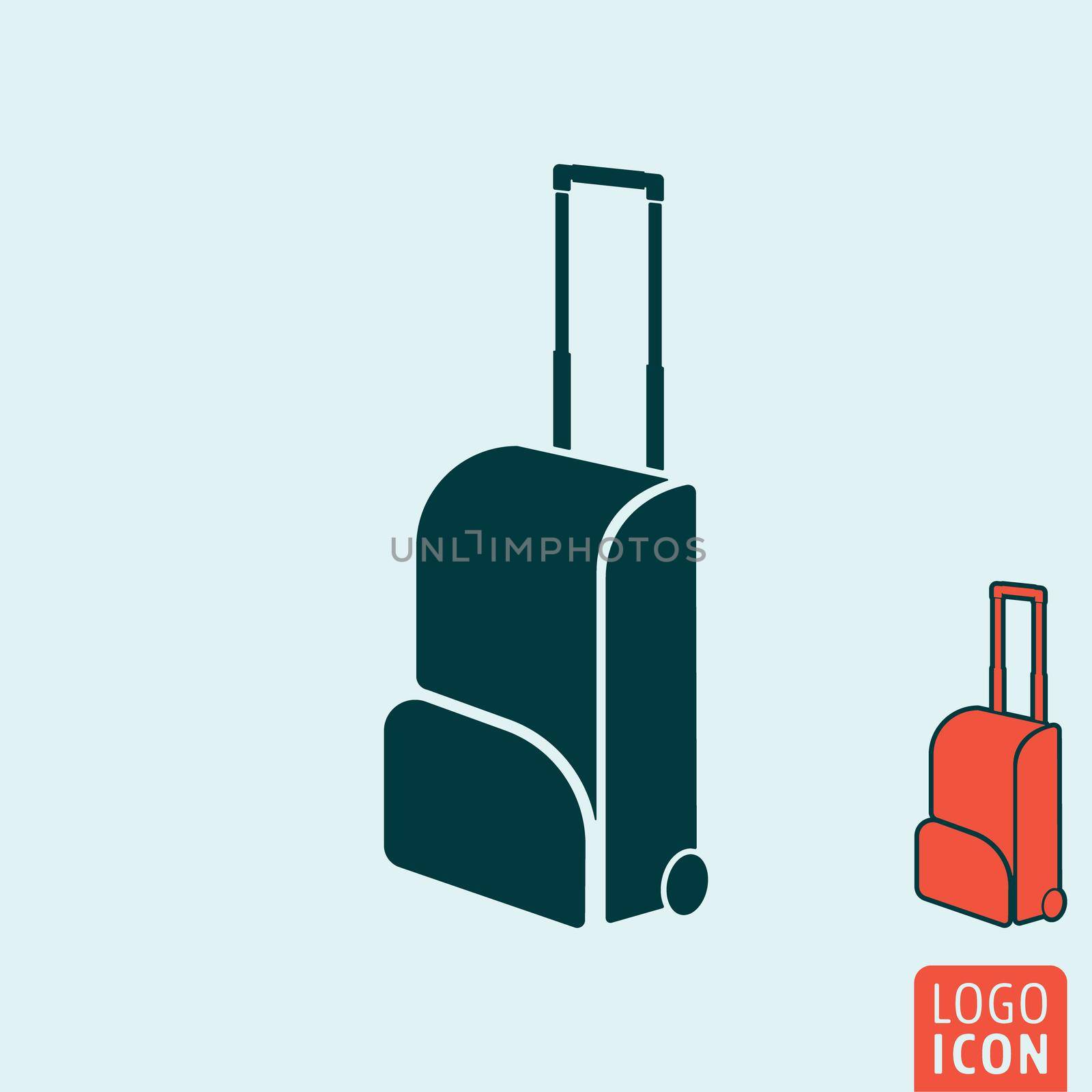 Travel bag icon isolated by Bobnevv