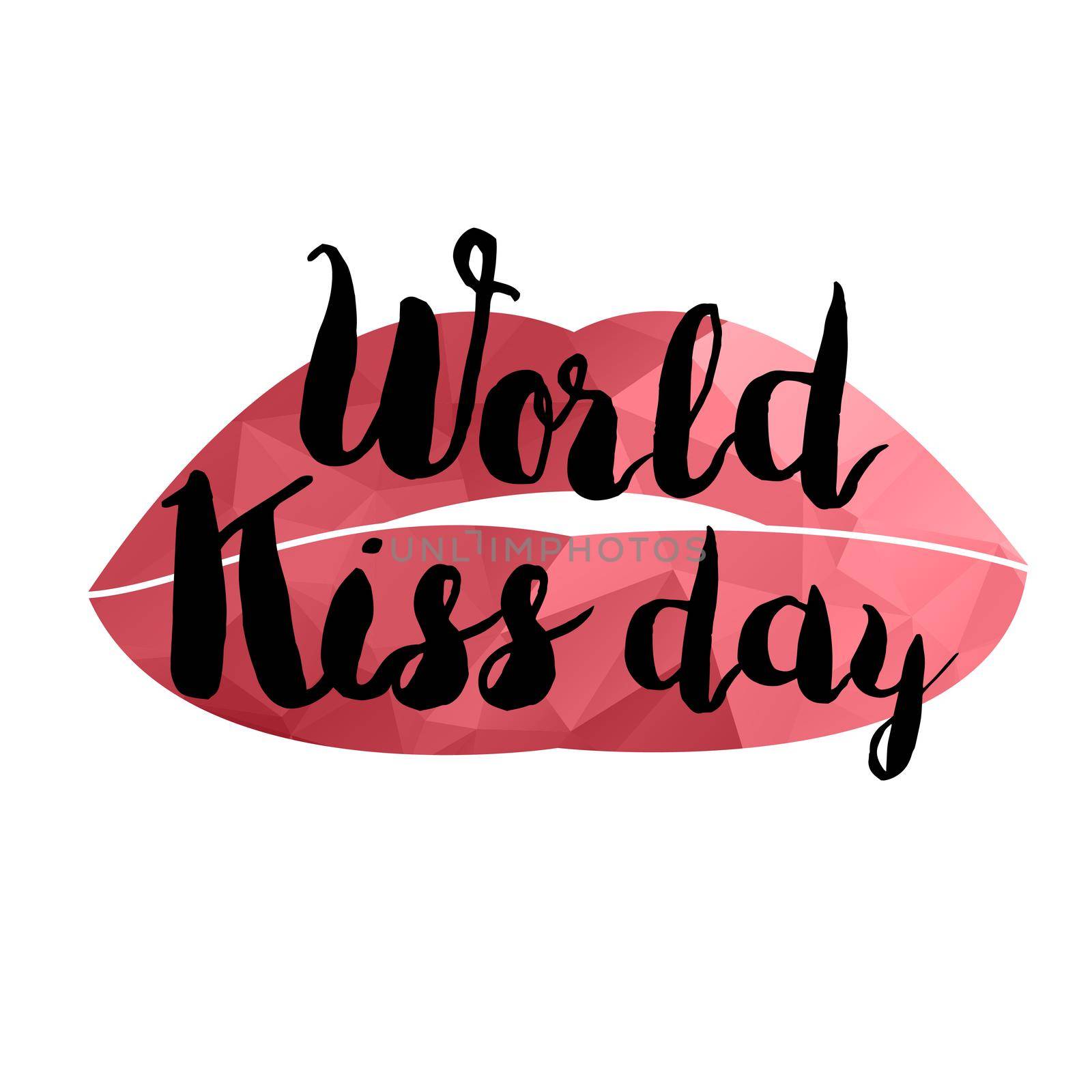 World Kiss Day Promotion Banner With Lips. Vector