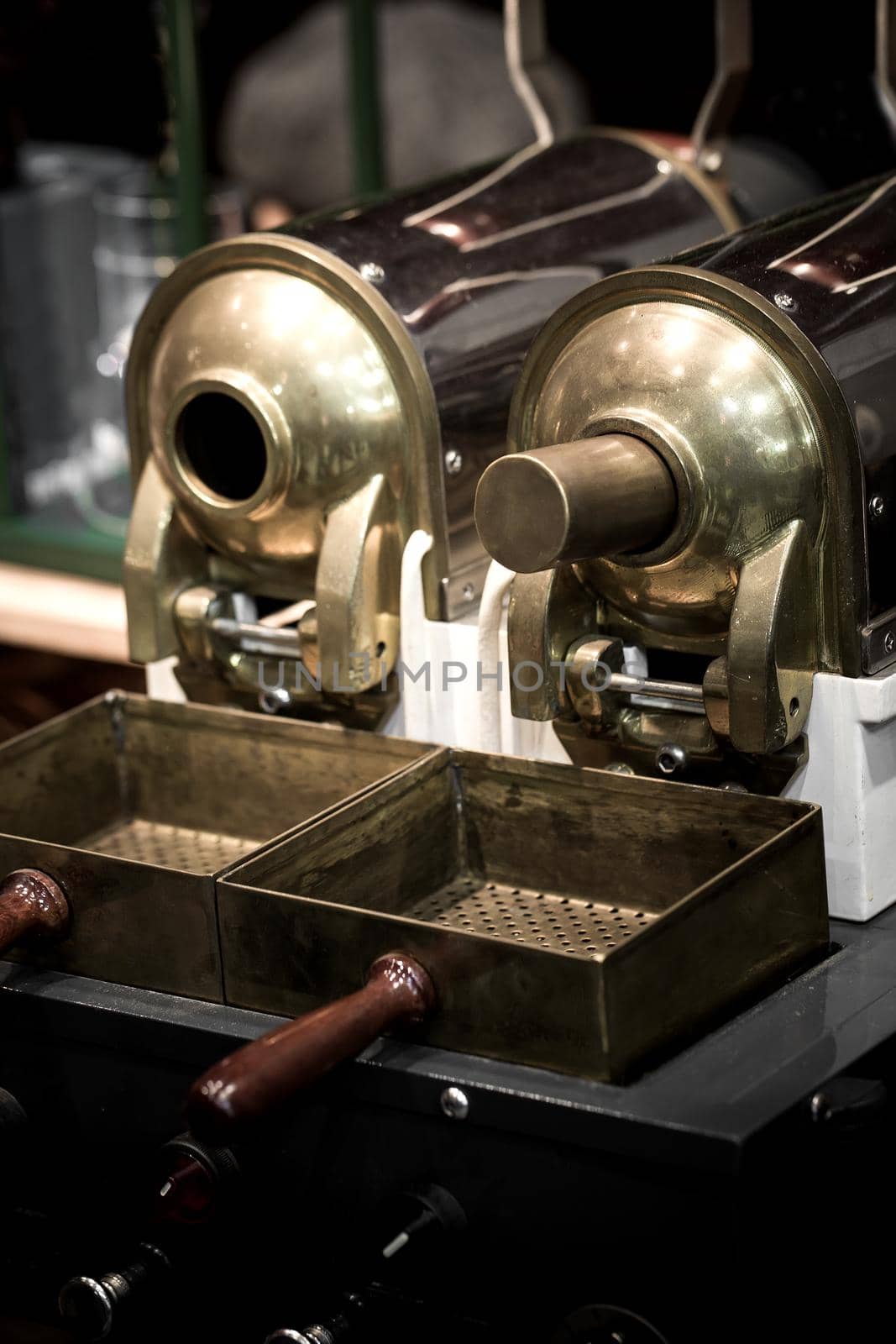 Coffee Grinder with coffee beans in close-up view