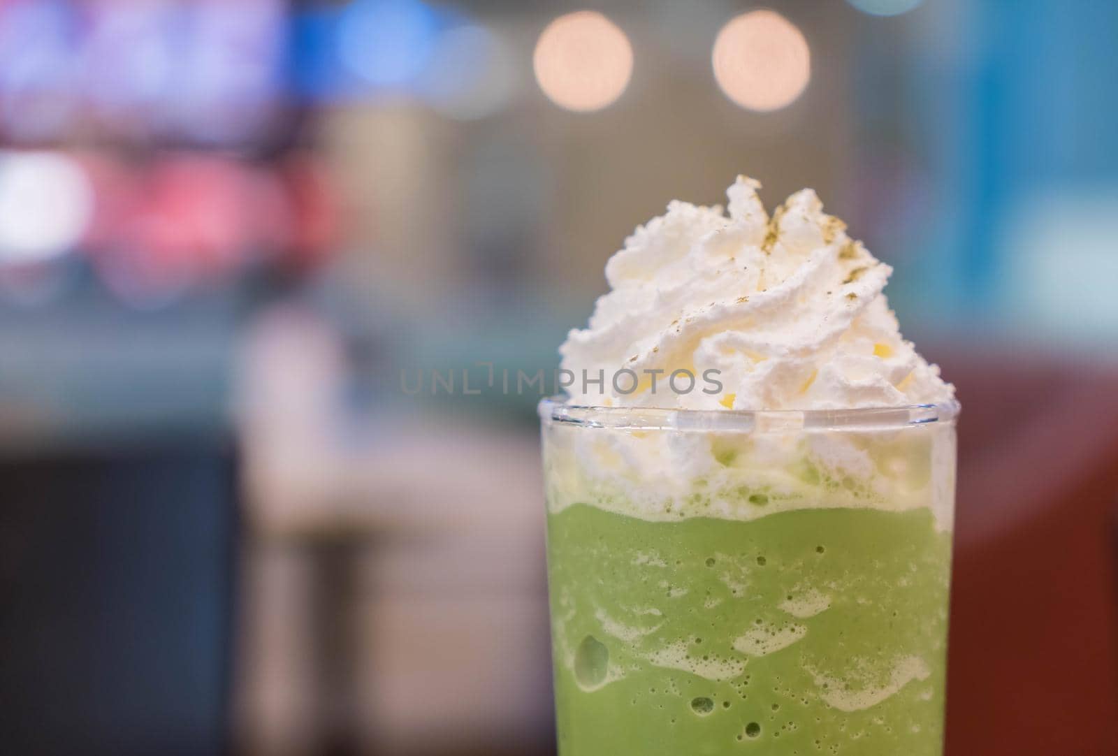 green tea with whipping cream