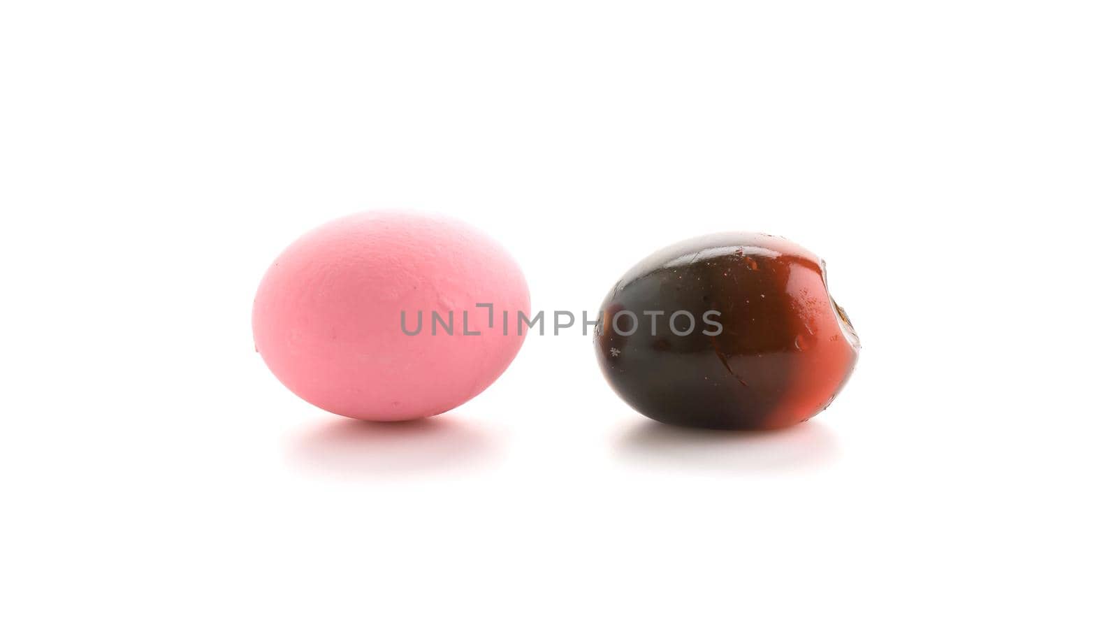 preserved eggs on white background