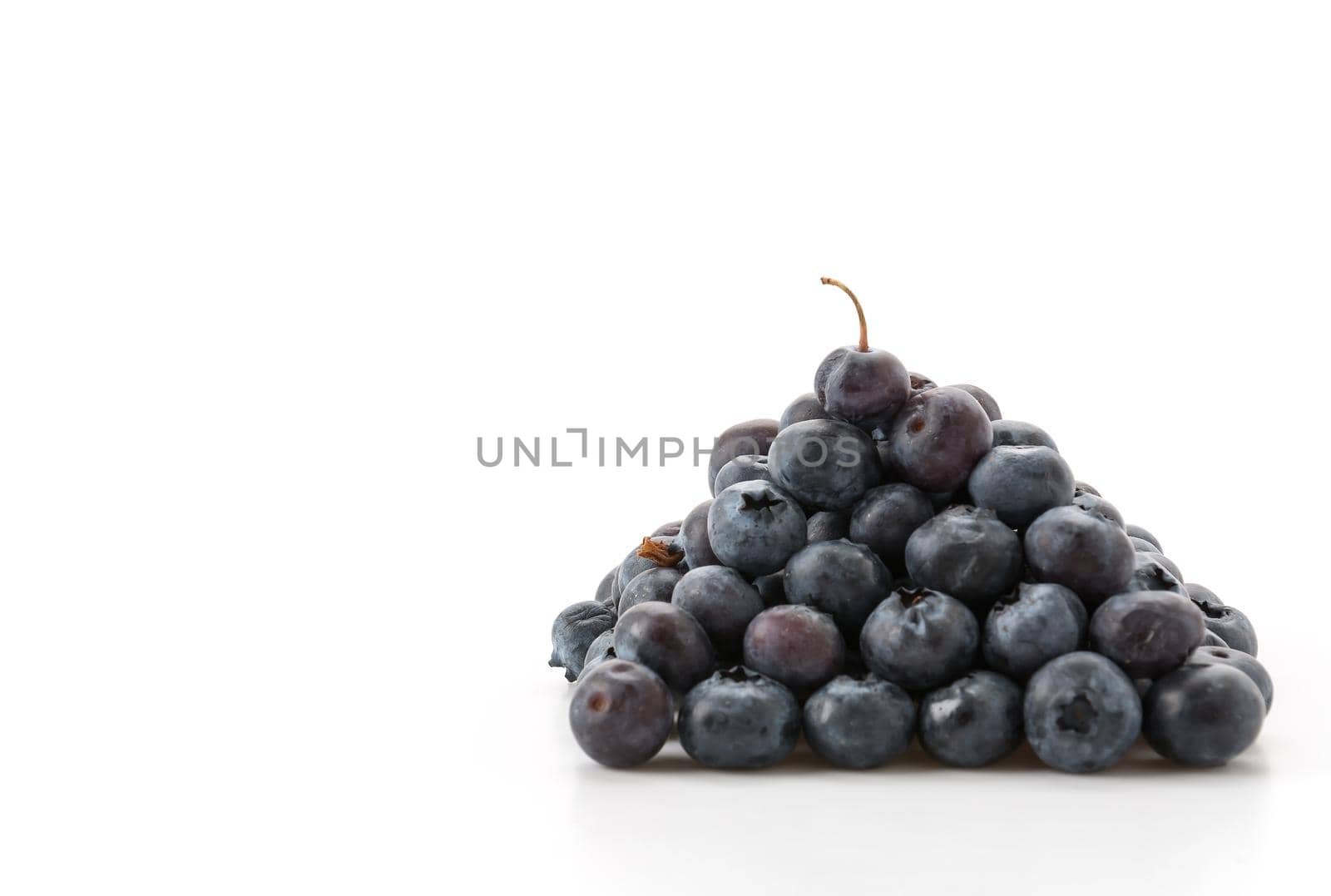 fresh blueberries on white background