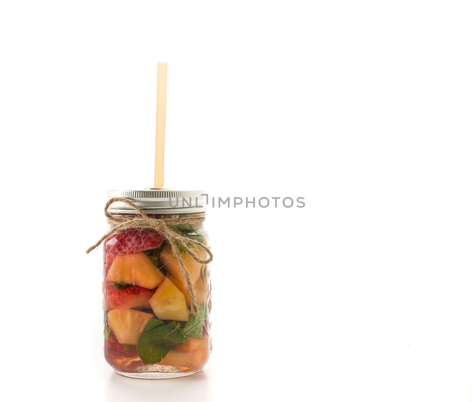 infused water on white background