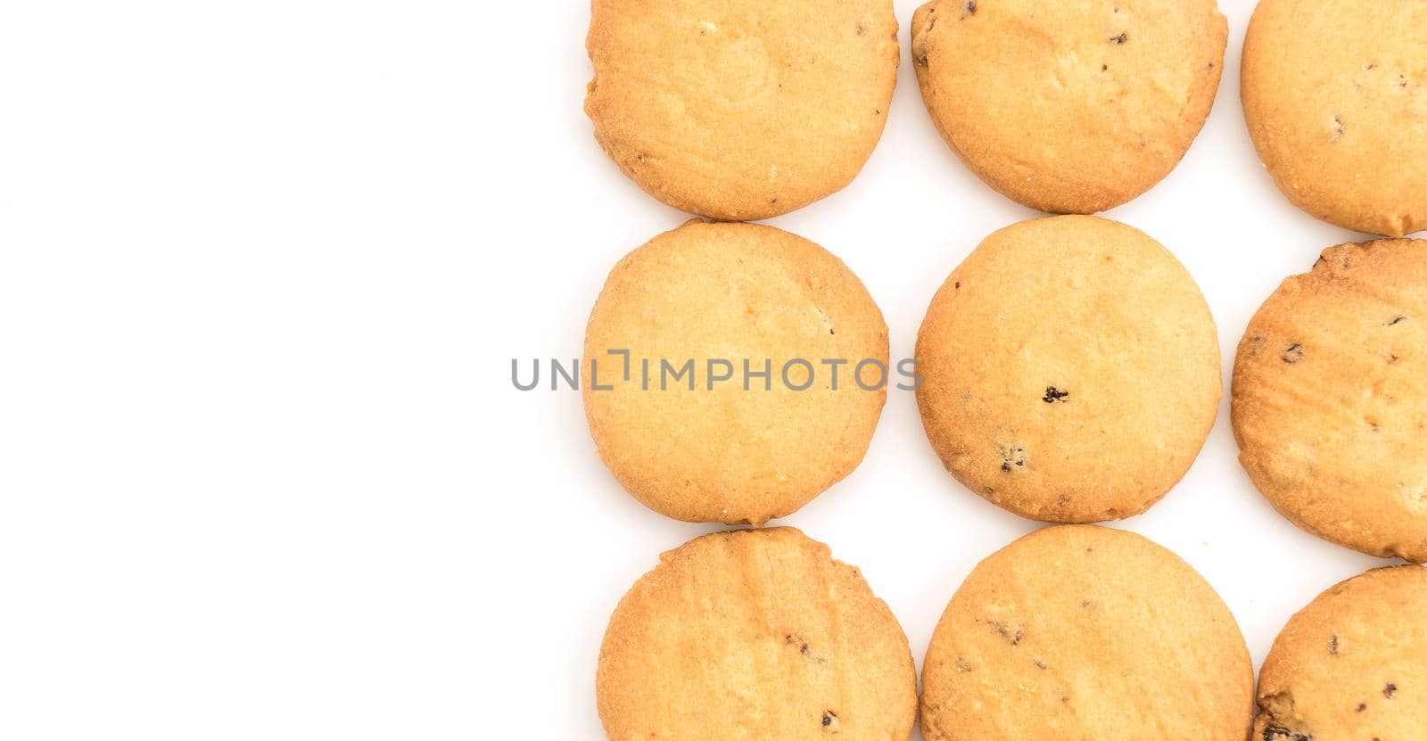 butter cookies on white background