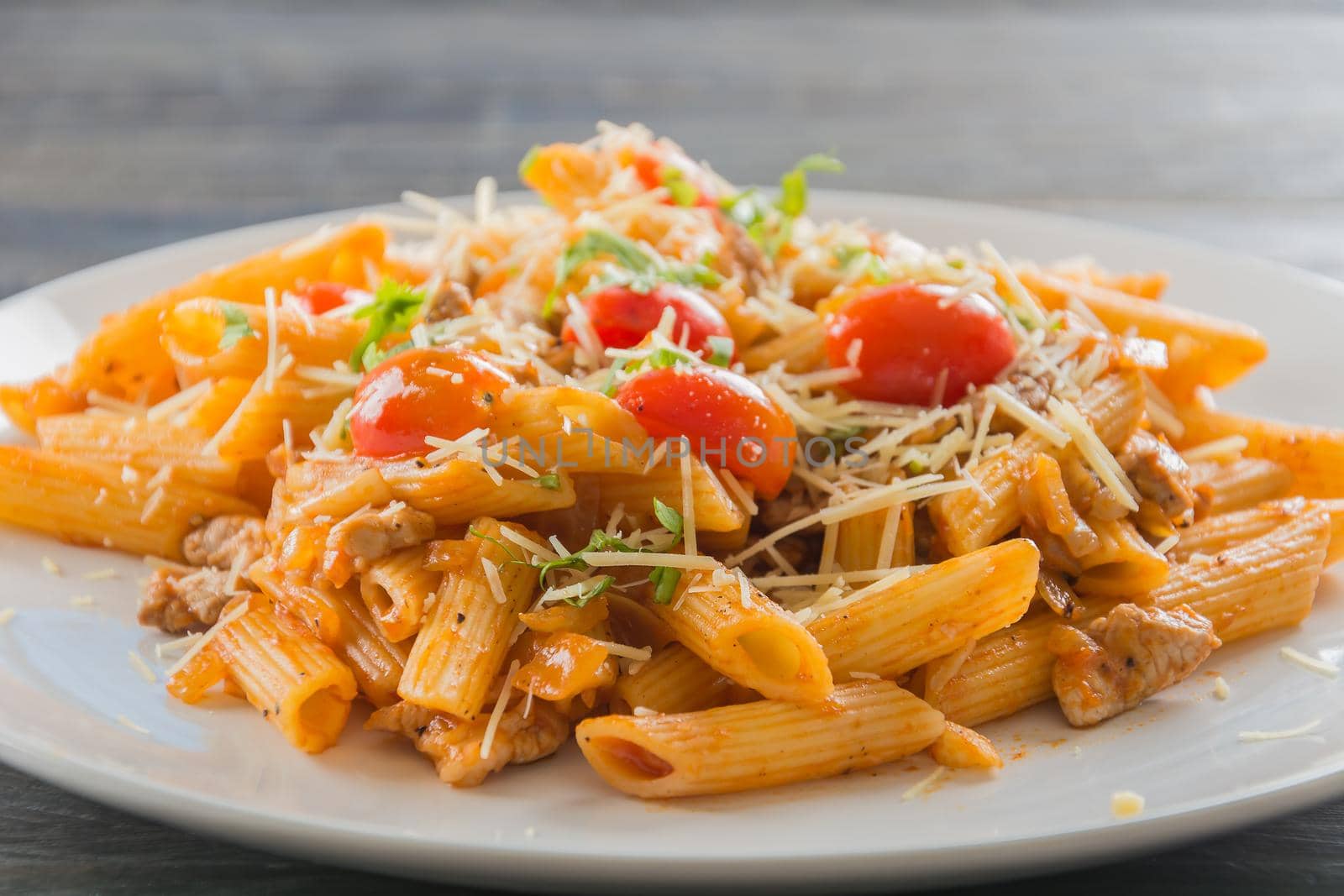 Penne pasta in tomato sauce