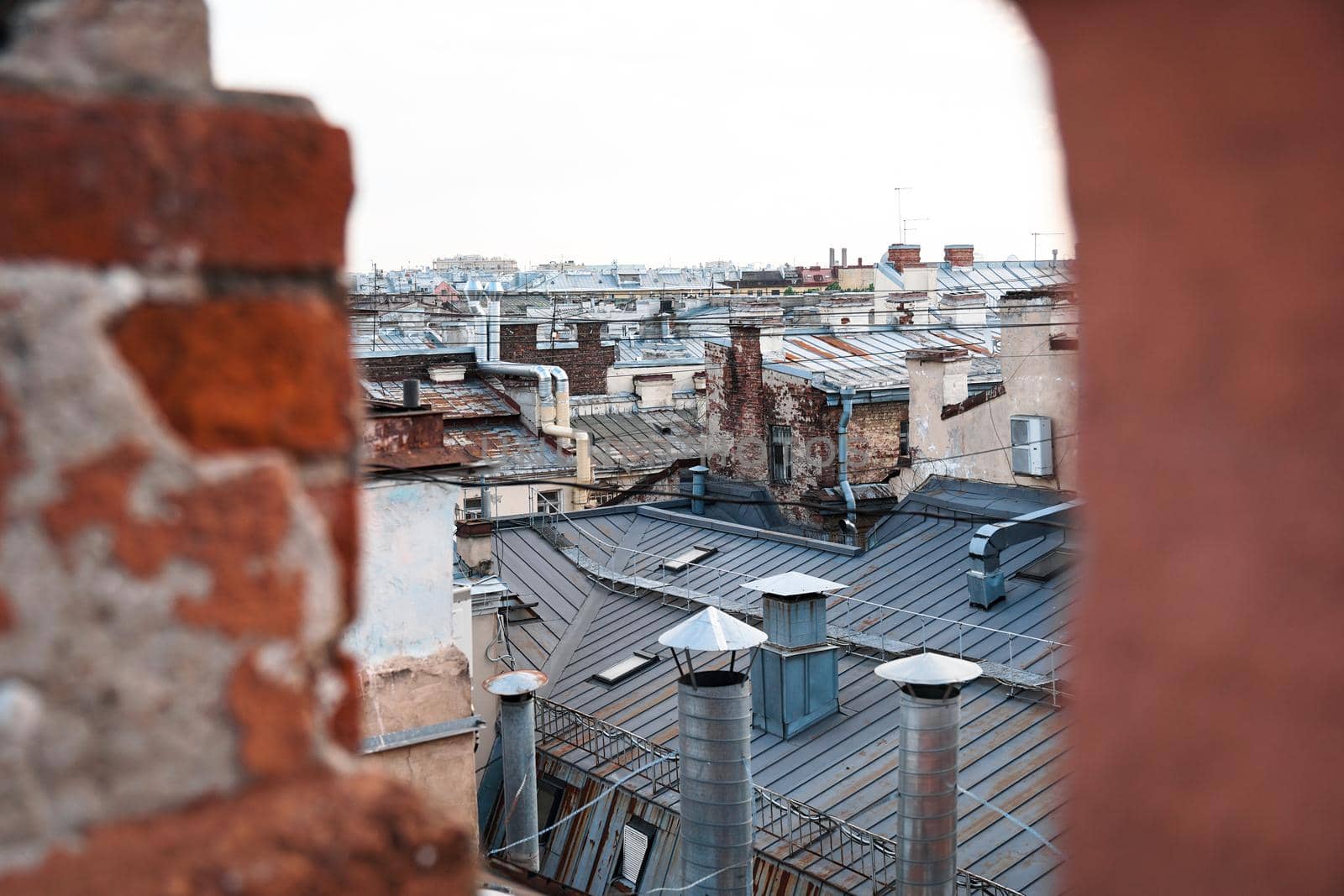 Cityscape view over the rooftops of St. Petersburg. by natali_brill