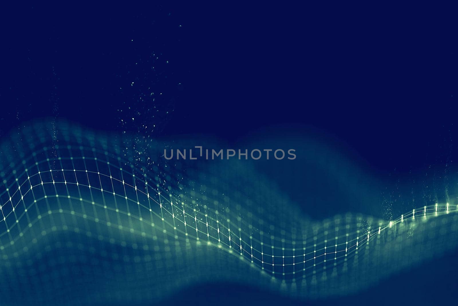 Data technology abstract futuristic illustration . Low poly shape with connecting dots and lines on dark background. 3D rendering . Big data .