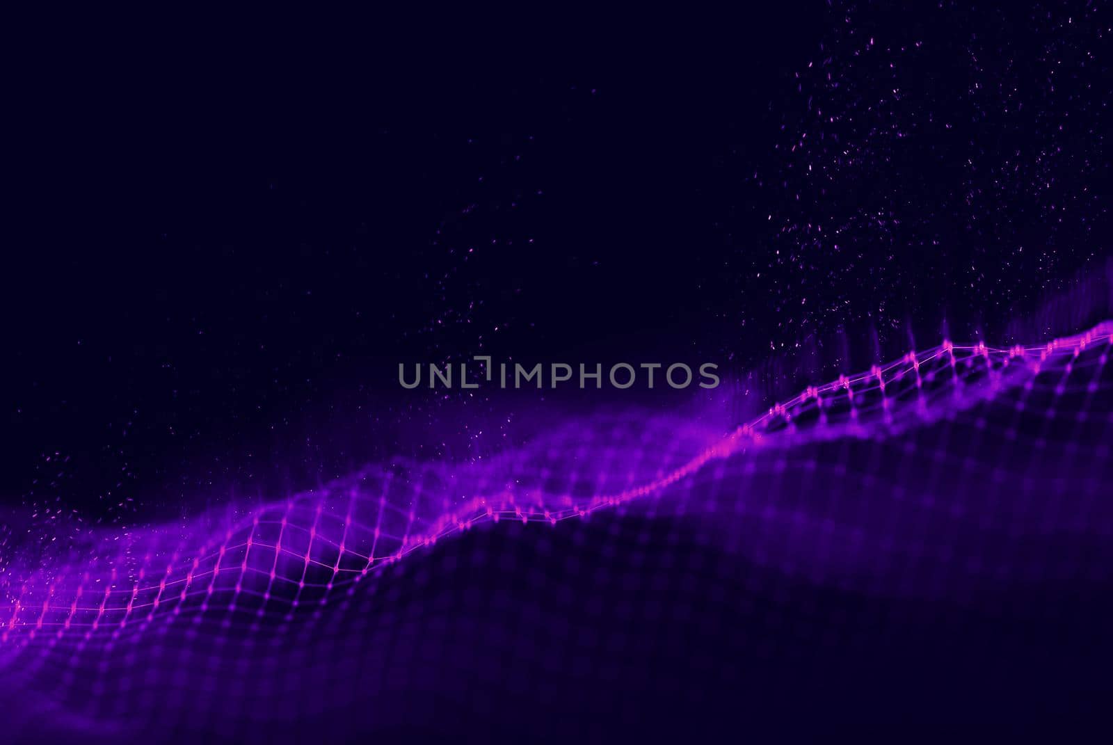 Data technology abstract futuristic illustration . Low poly shape with connecting dots and lines on dark background. 3D rendering . Big data .
