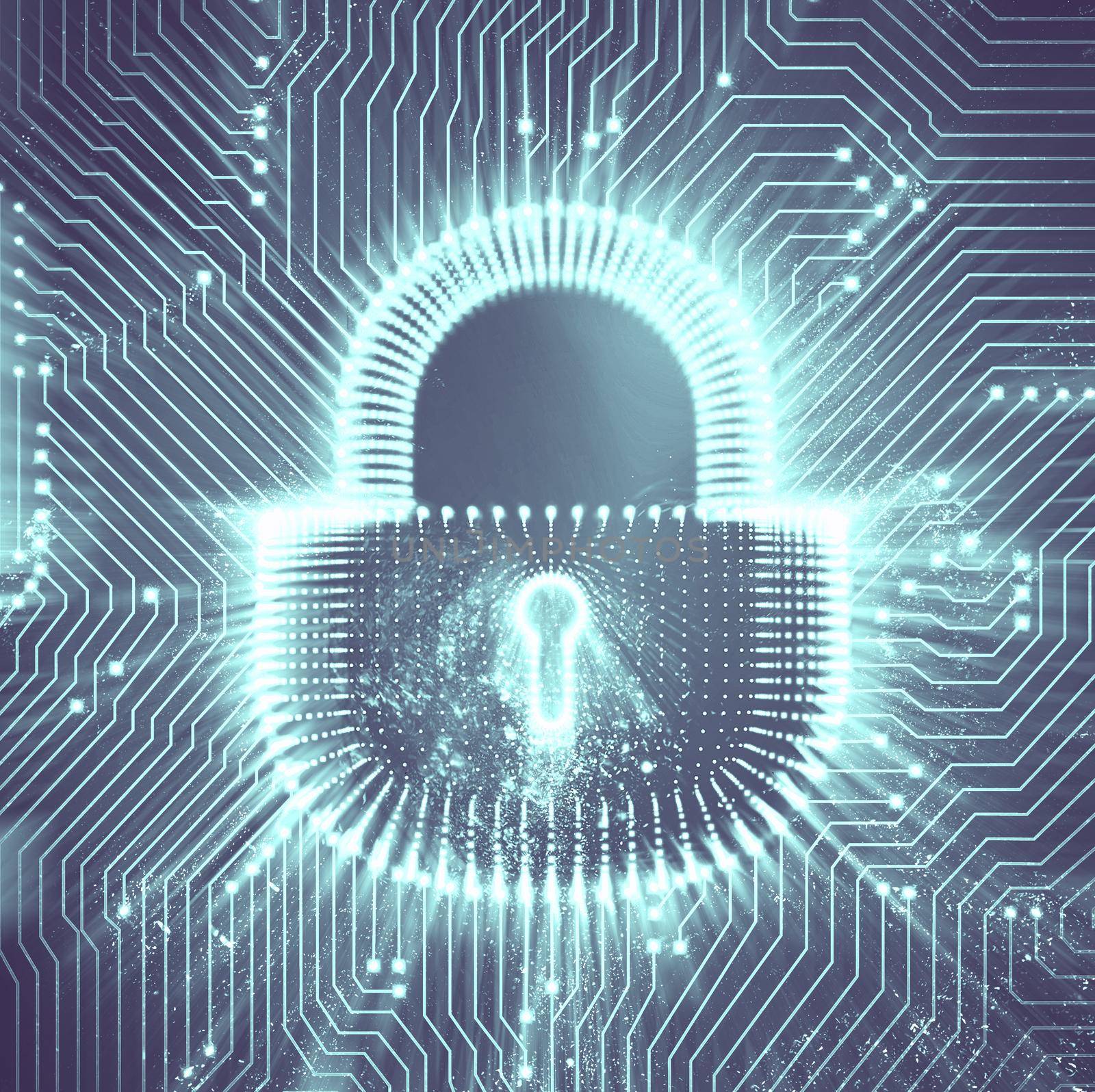 Coputer internet cyber security background. Cyber crime illustration. digital