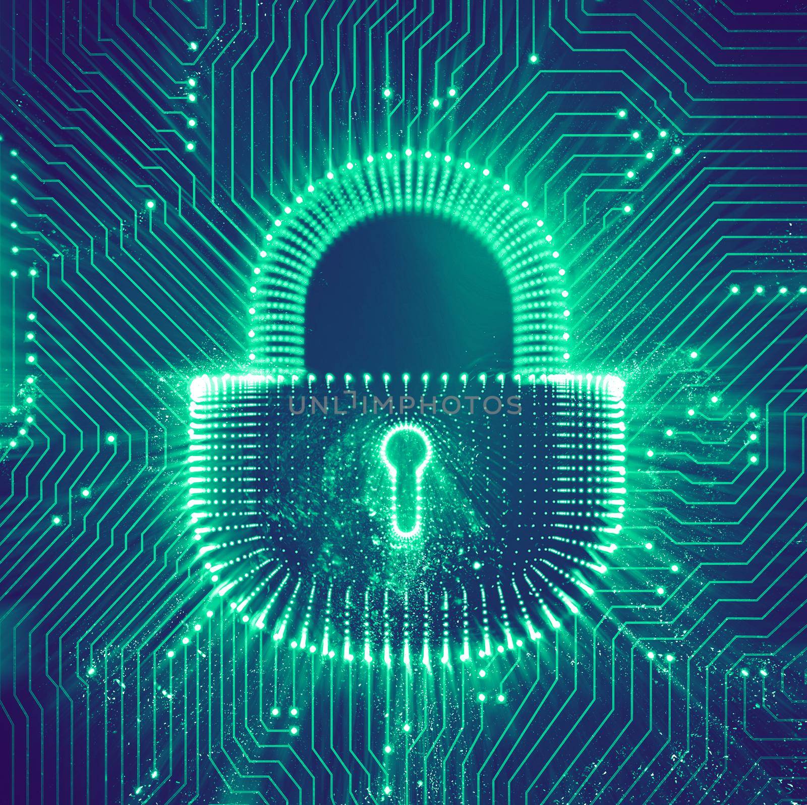 Coputer internet cyber security background. Cyber crime illustration. digital