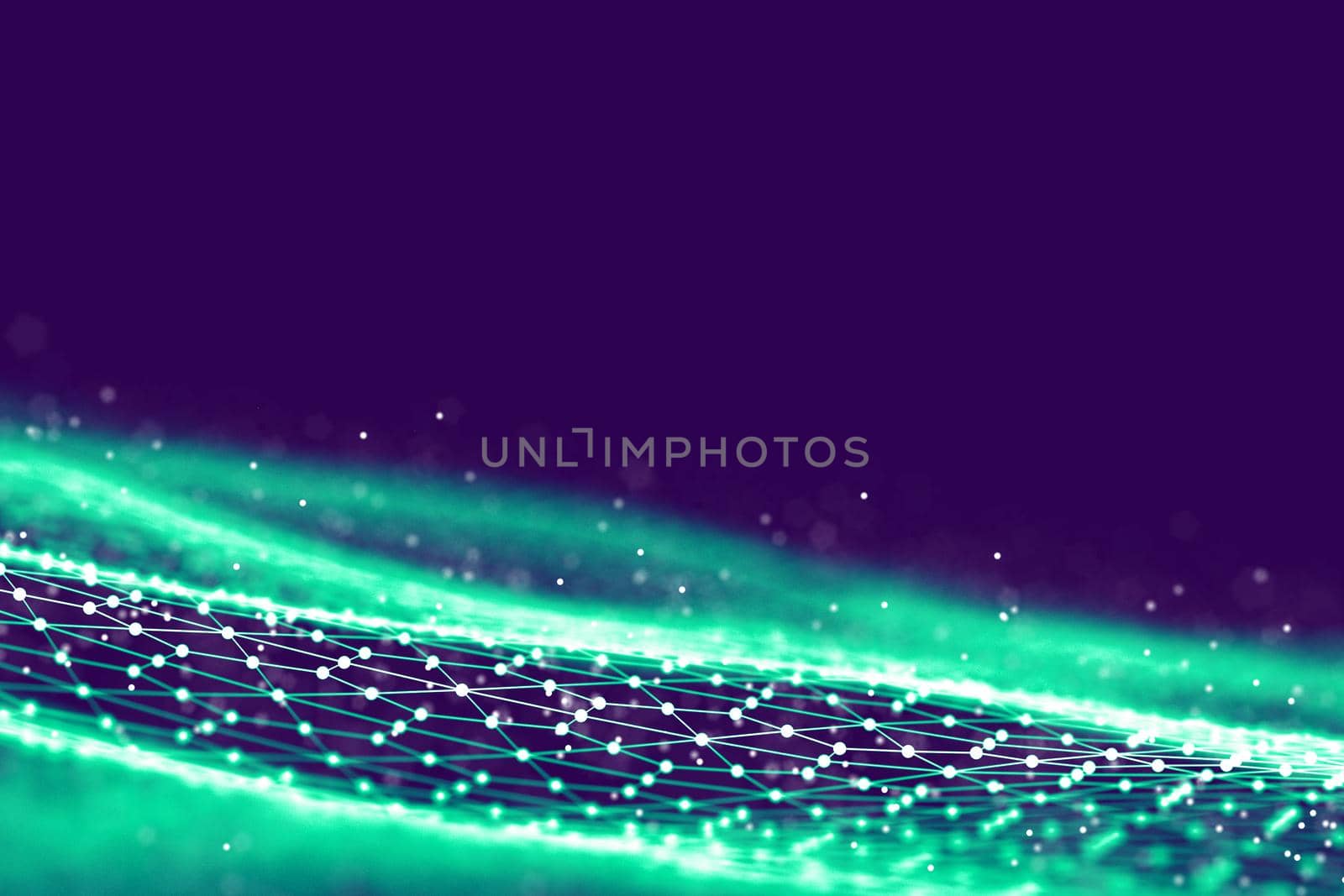 Big data visualization. Background 3d illustration . Cyber background line and dot surface. Big data connection background. Cyber technology Ai tech wire network futuristic wireframe data visualisation concept. . Artificial .