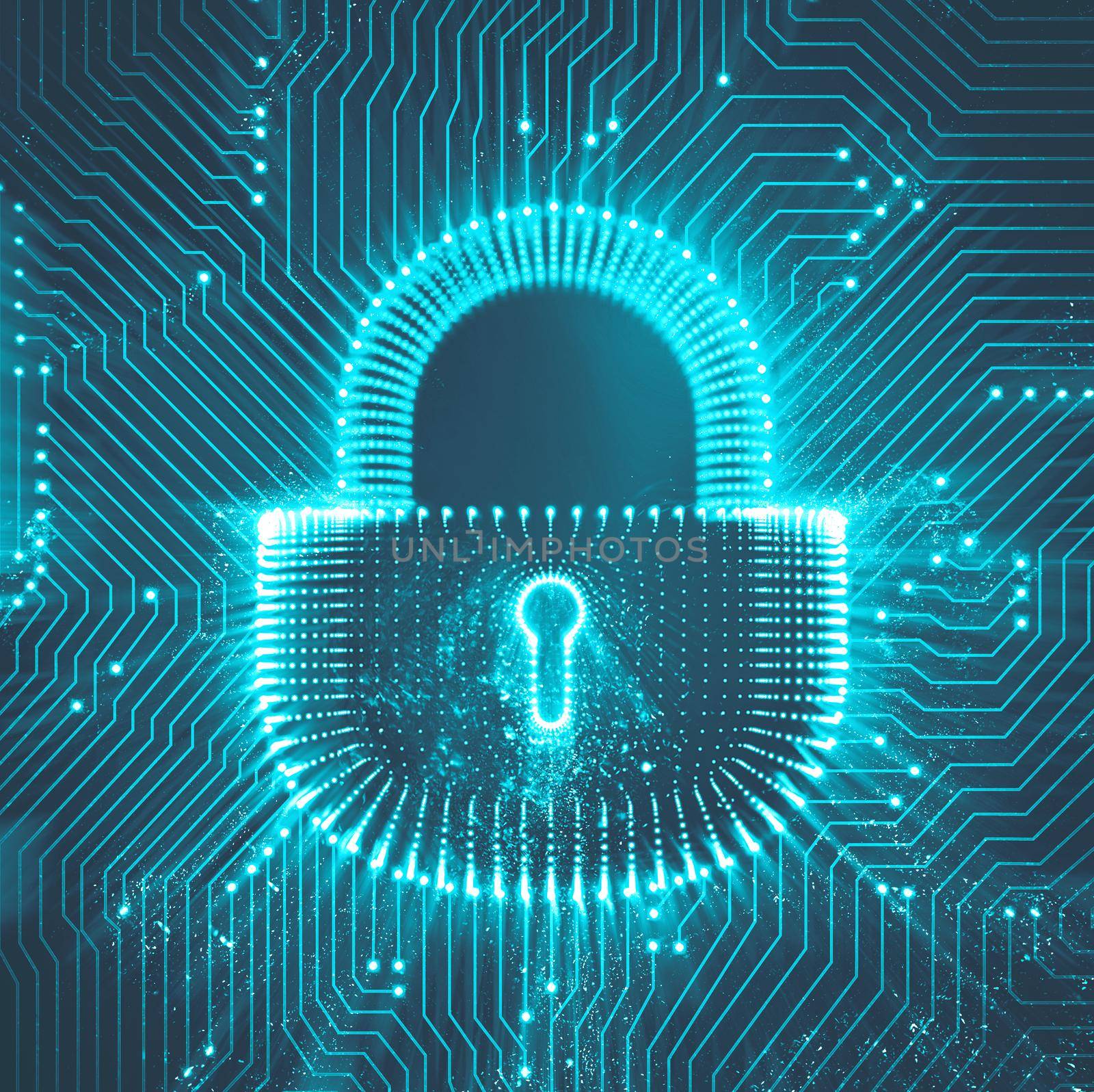 Coputer internet cyber security background. Cyber crime illustration. digital