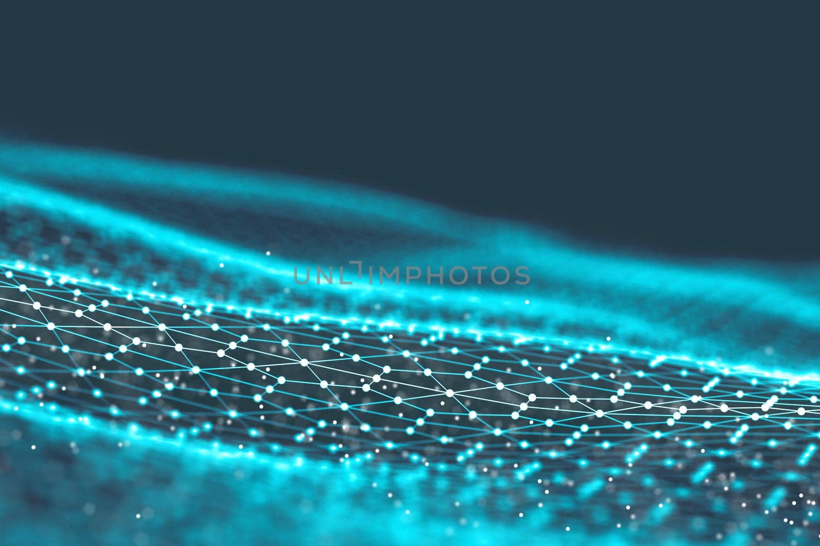 Background 3d grid.Cyber technology Ai tech wire network futuristic wireframe. Artificial intelligence . Cyber security background