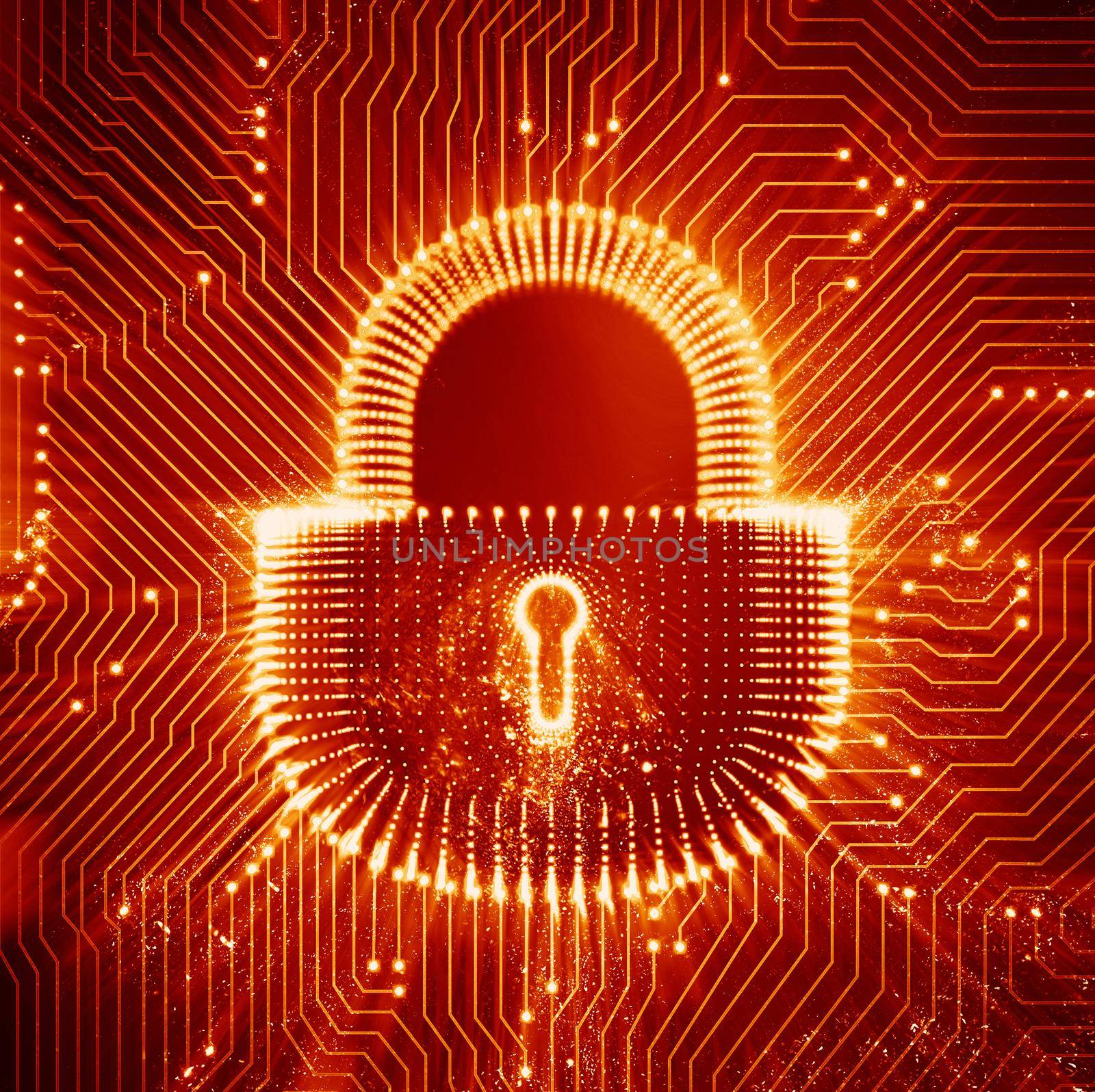 Coputer internet cyber security background. Cyber crime illustration. digital