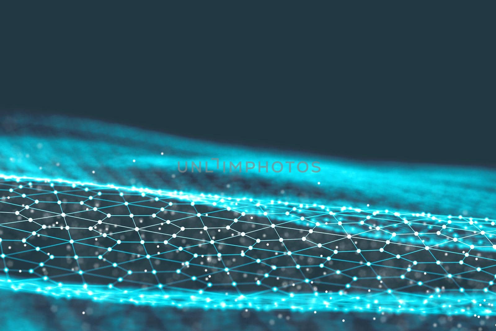Background 3d grid.Cyber technology Ai tech wire network futuristic wireframe. Artificial intelligence . Cyber security background