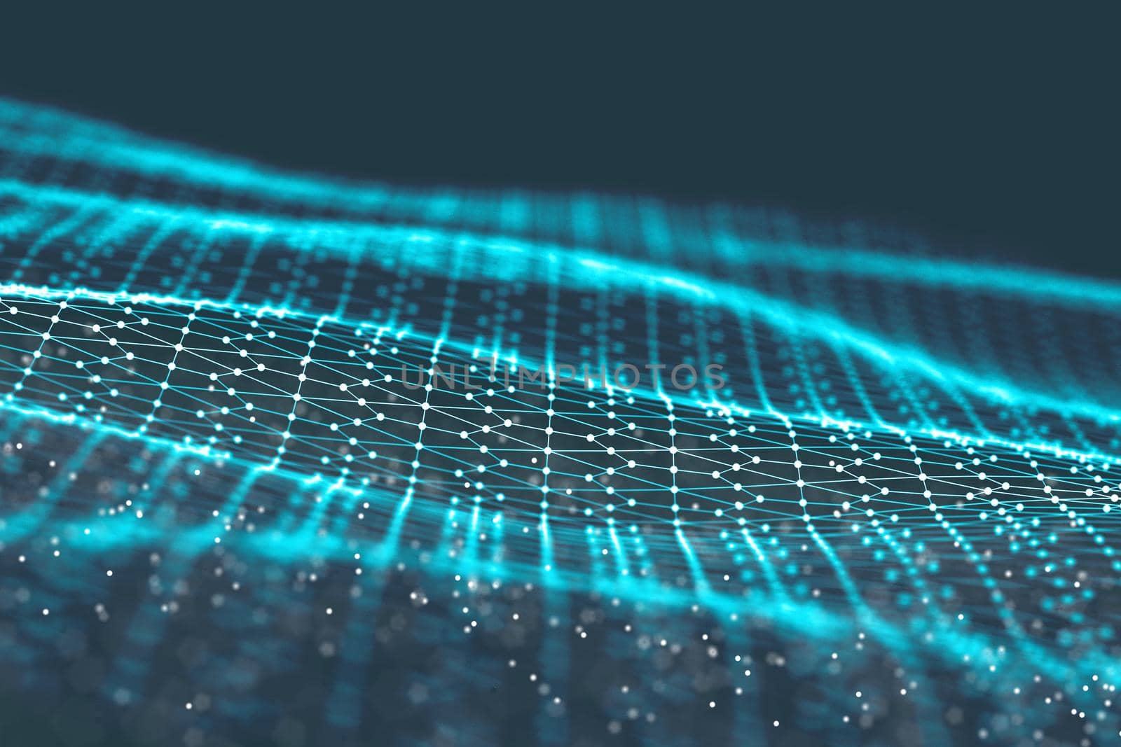 Background 3d grid.Cyber technology Ai tech wire network futuristic wireframe. Artificial intelligence . Cyber security background