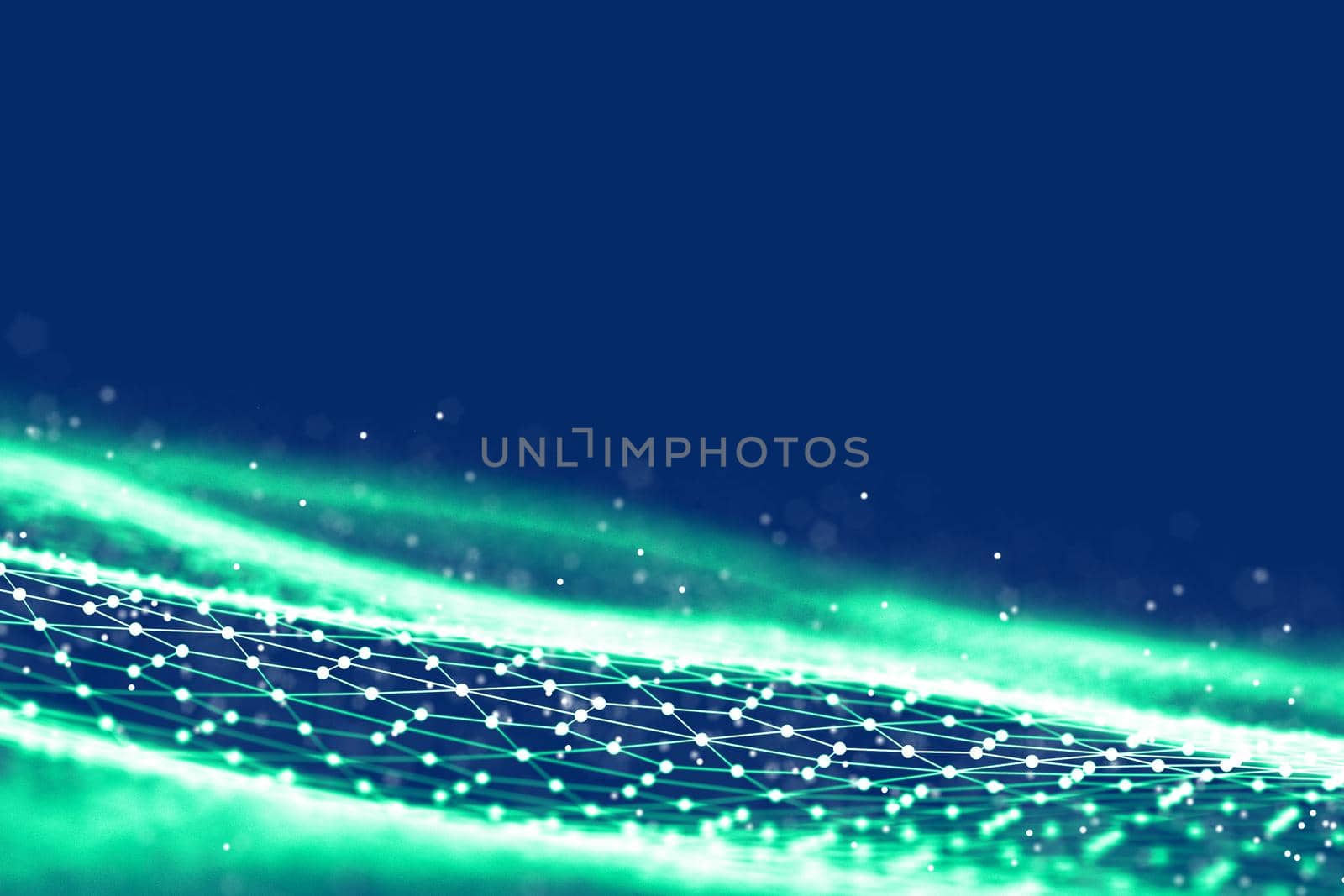 Background 3d grid.Cyber technology Ai tech wire network futuristic wireframe. Artificial intelligence . Cyber security background