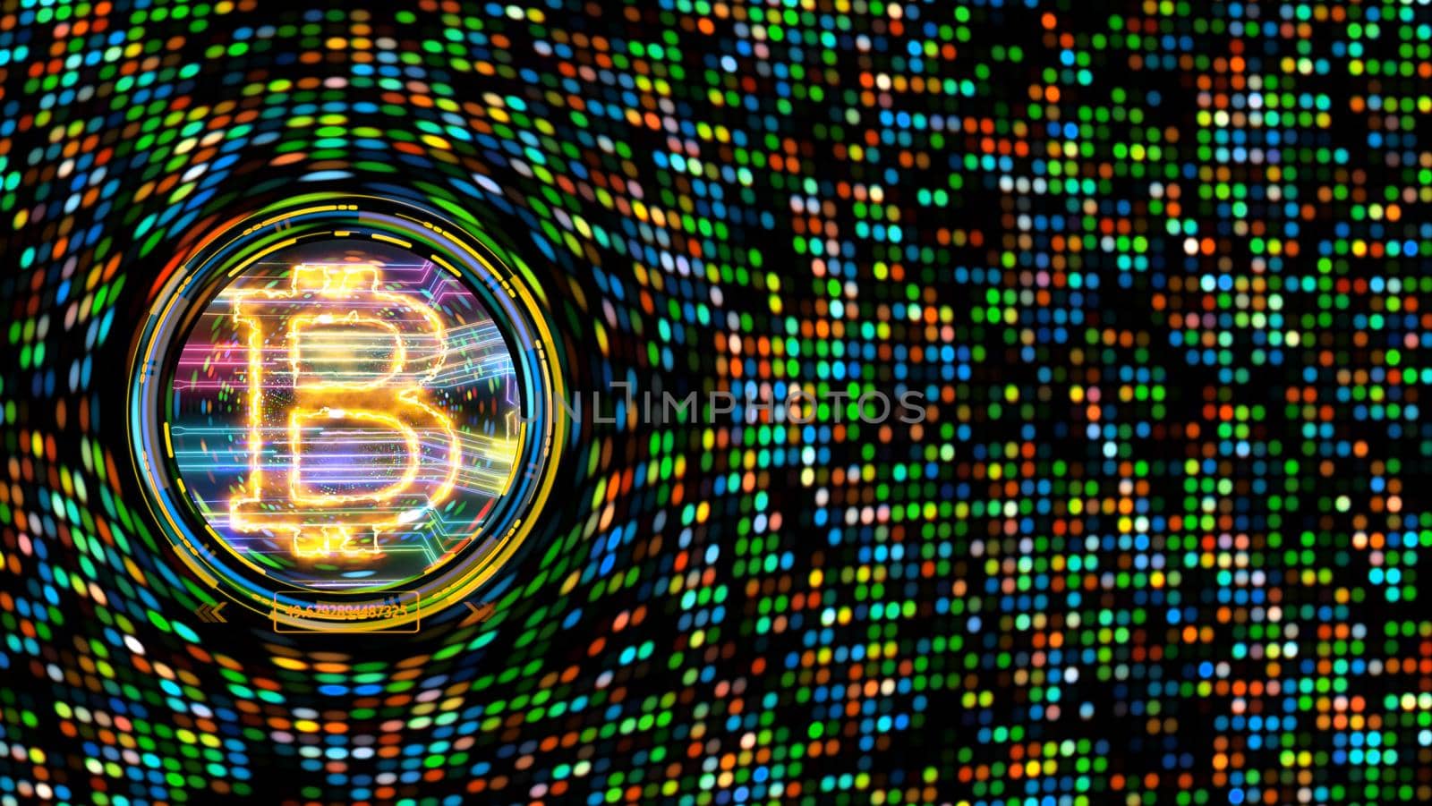 bitcoin cryptocurrency import big data animation abstract rainbow spot light background