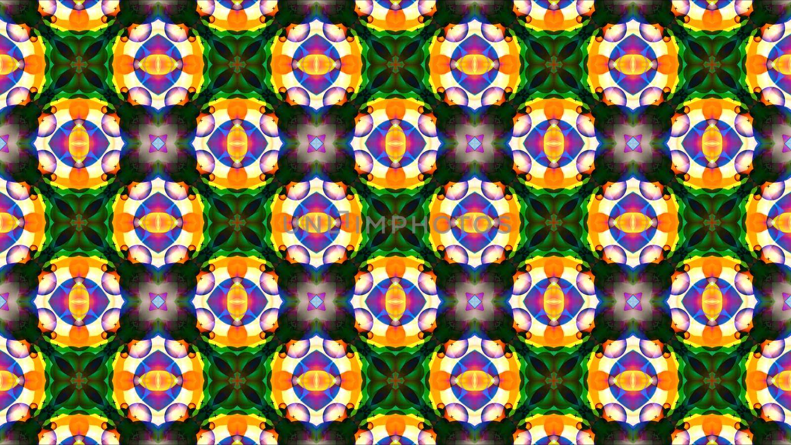 flower dark pink color and emerald dragonfly crystal head and twin bubbles kaleidoscope reflection texture pattern background
