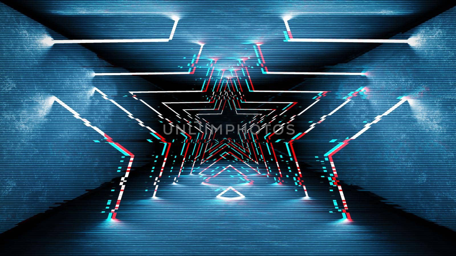 Glitch effect neon lamps design. Geometric trendy minimal design.