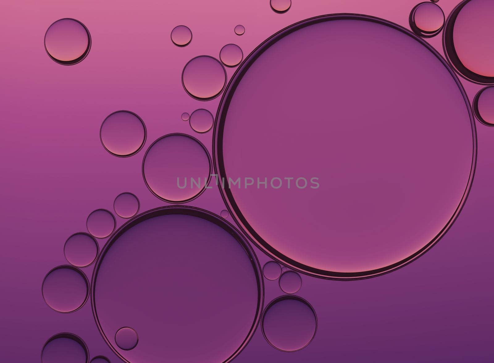 Oil Bubbles Isolated on White Background, Closeup Collagen Emulsion in Water. Illustration.
